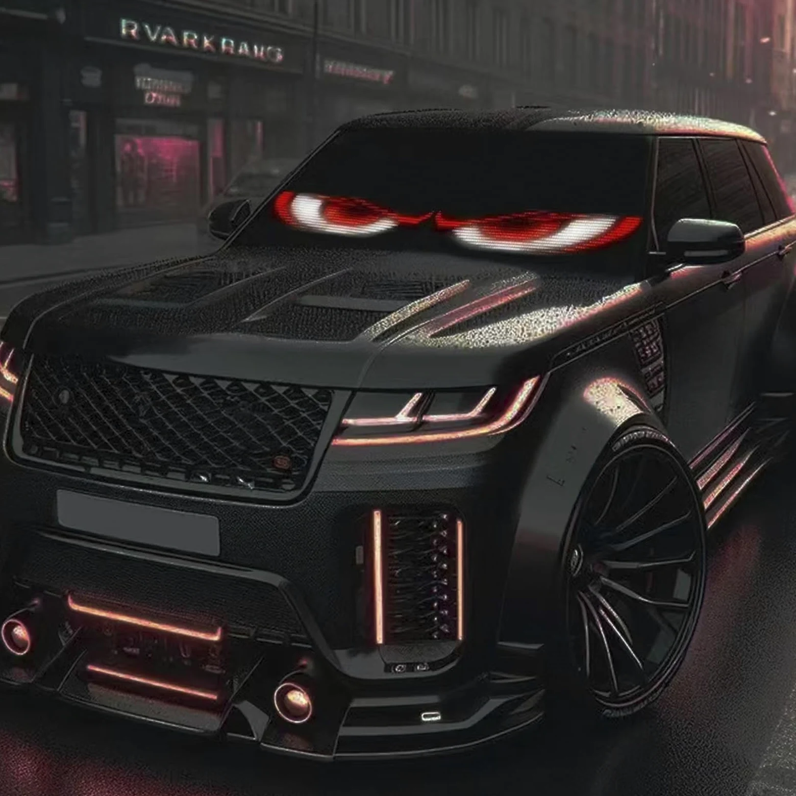 Ojos LED para Camion, Pantalla LED Flexible Coche Programable Grande, Ojos de Diablo para Coche, para Bricolaje, Dinámica, LED Inteligente, Colorida, Pantalla Suave (19.2 * 89.8CM)
