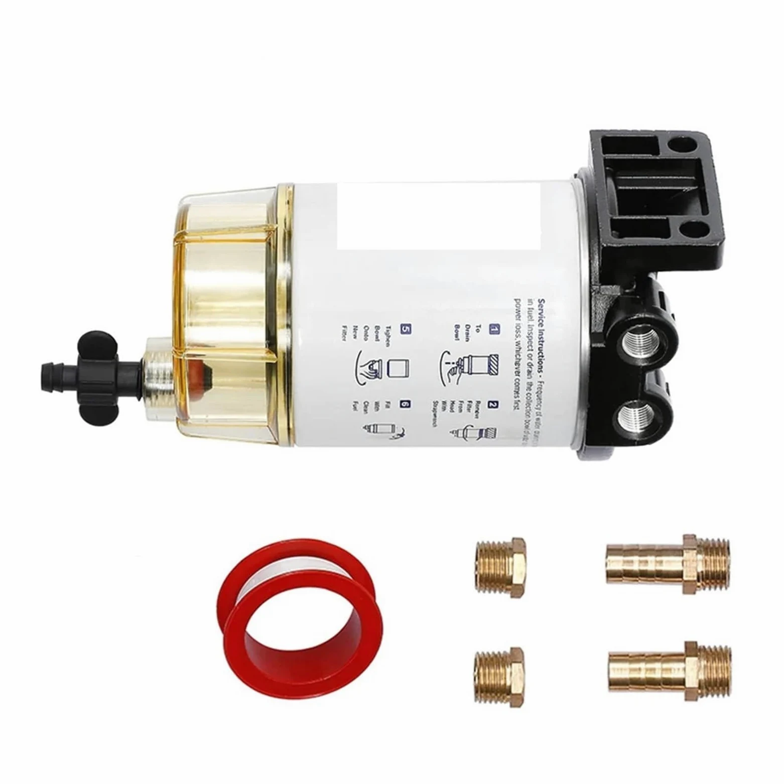 filtro de combustible Filtro diesel del coche S3213 apto para Mercury Fit para Quicksilver OMC Marine Engine Boat Kit de filtro de 10 micras(ASSEMBLY)