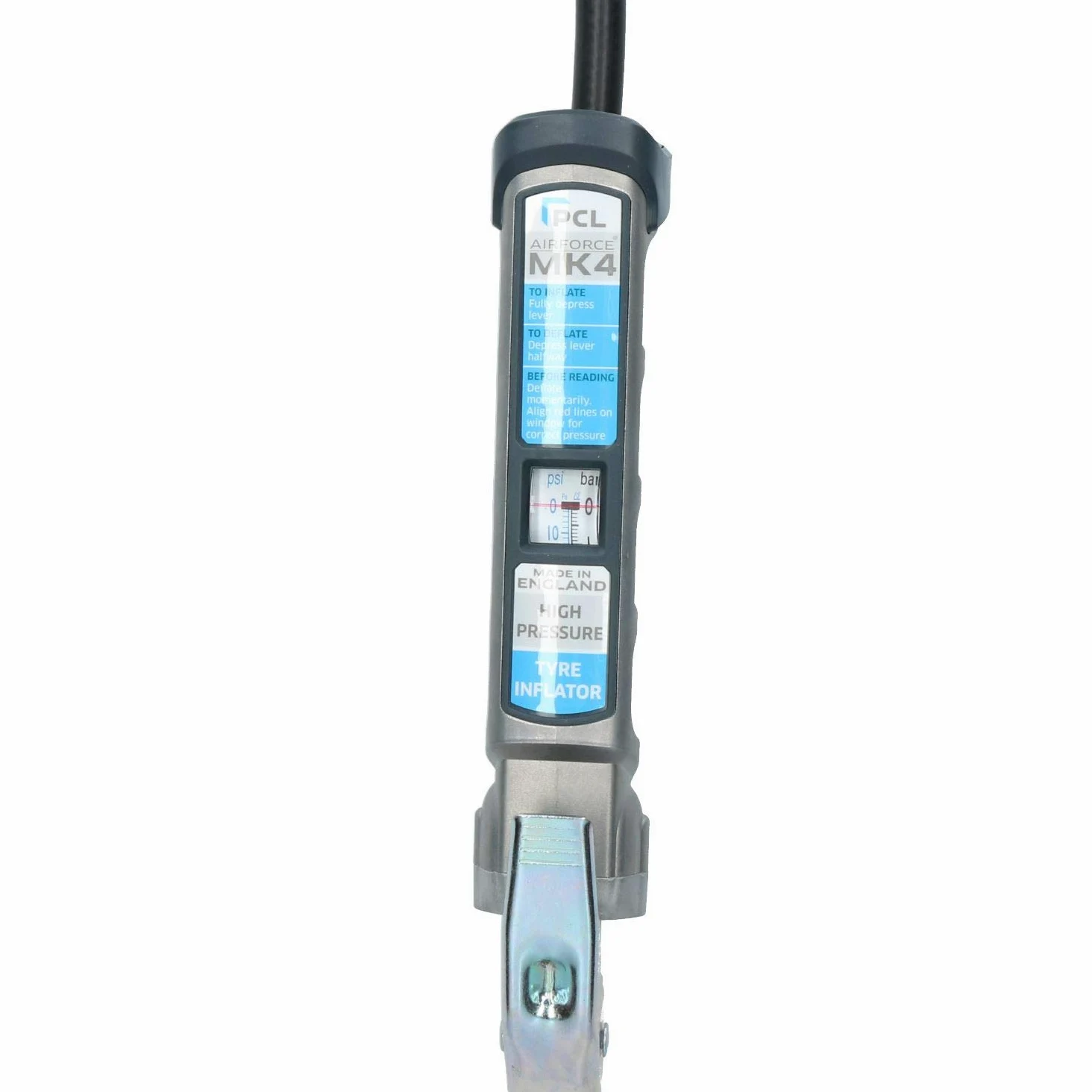 Manometro inflado neumatico PCL 0-174 PSI 3.6M manguera Airforce MK4 Twin Fin
