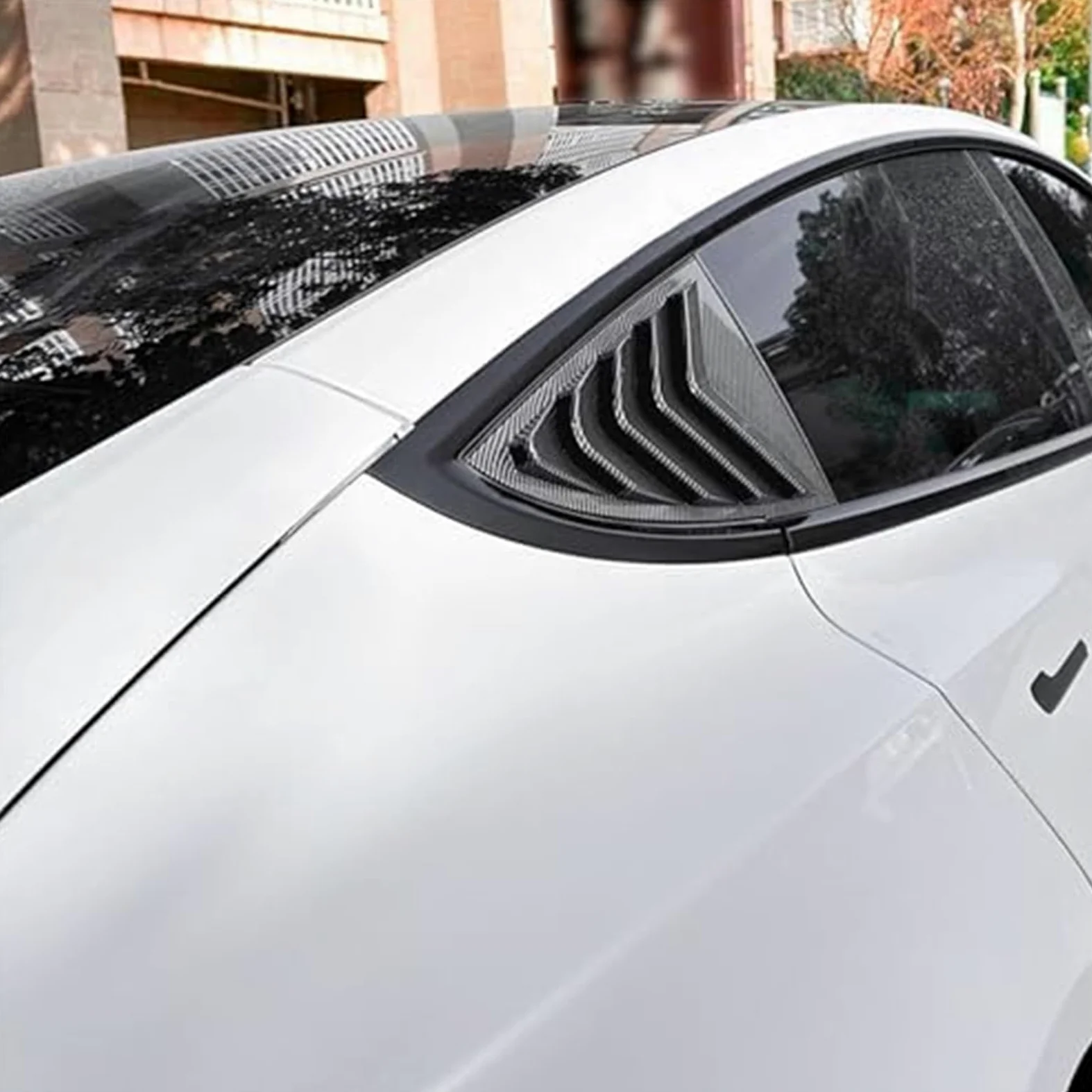 Protector de Cristal Trasero Rejilla de Ventana Trasera, Rejillas Laterales Coche, ventilación, Cubierta persianas, embellecedor, para Modelo 3 2017-2023 Y 2020