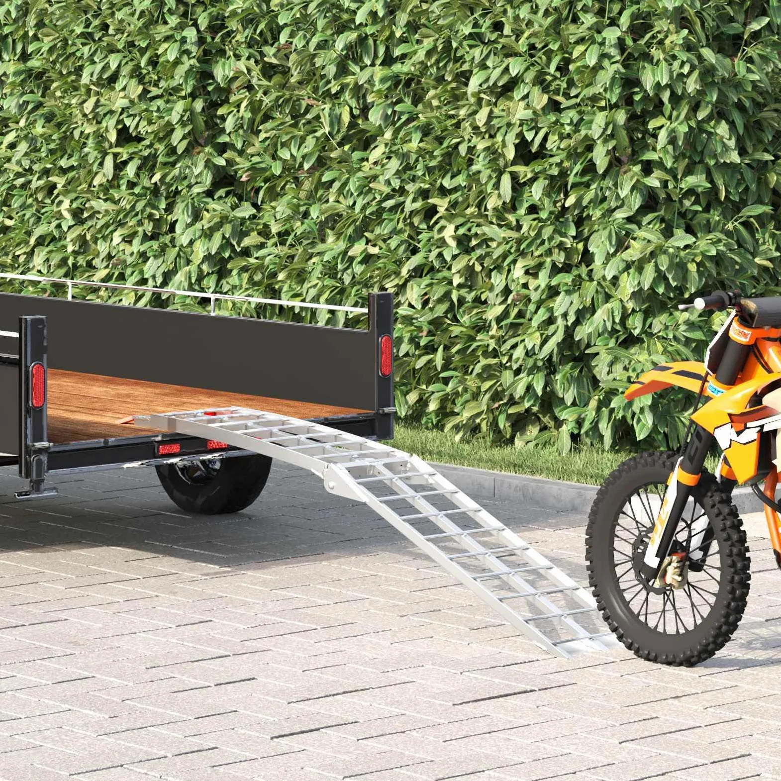 vidaXL Rampas para Motocicletas Plateado 340 kg por Pieza Aluminio