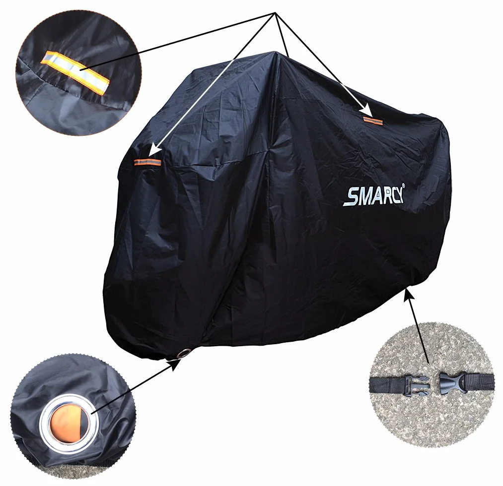 Funda Protector para Moto, Cubierta para Moto/Motocicleta Resistente al Agua a Prueba de UV, Color Negro XXXL