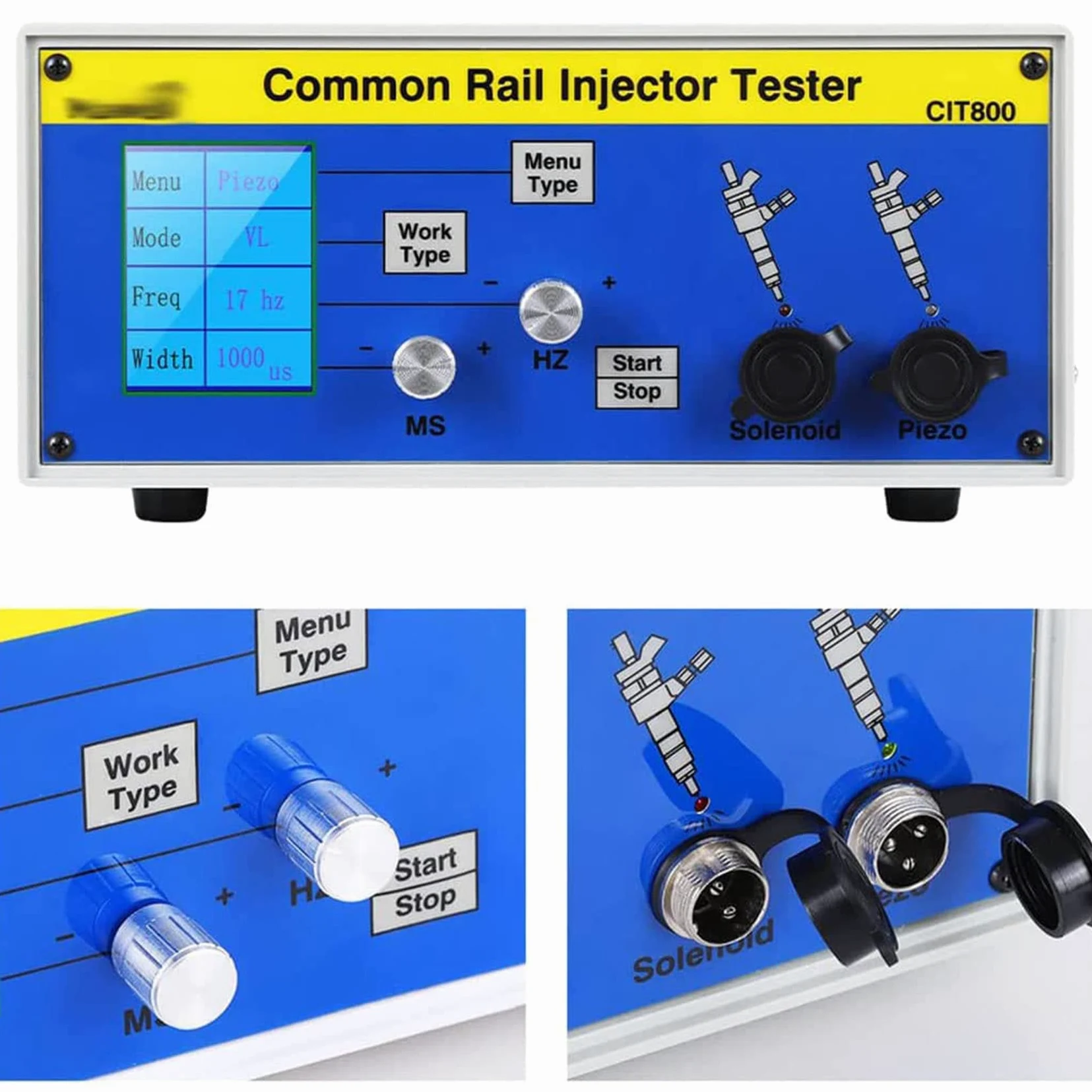 Kit de compresión del probador de inyectores Diesel, probador de inyectores Common Rail Diesel CIT800 Probador de inyectores piezoeléctricos Diesel + validador de inyectores S60H