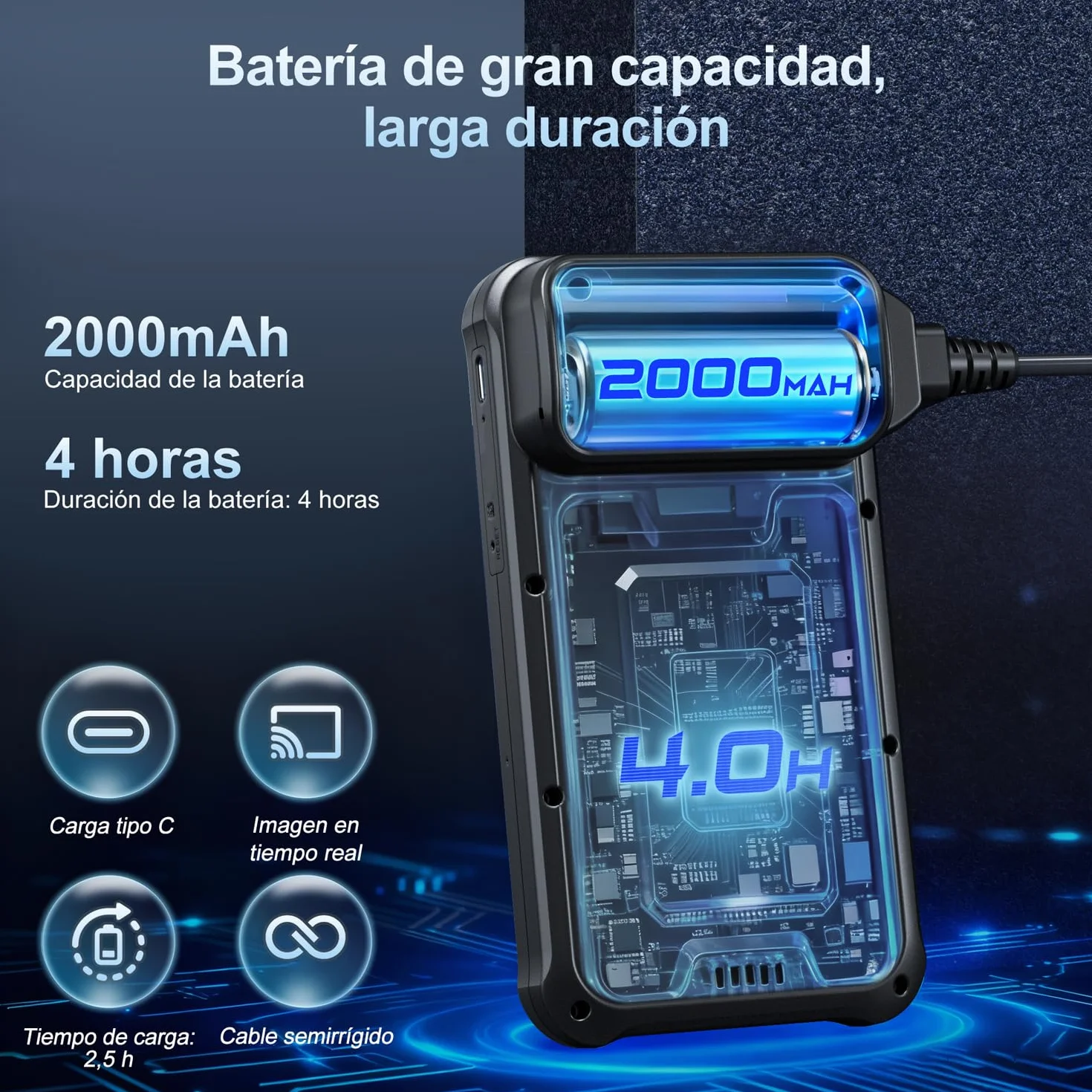 SKYBASIC Endoscopio Cámara de Inspección, 4.3" IPS 1080P HD Cámara de Inspección Boroscopio con 8 LED, Camara Inspeccion Tuberias Impermeable IP67, para Automóviles, Paredes y Desagües（20M）