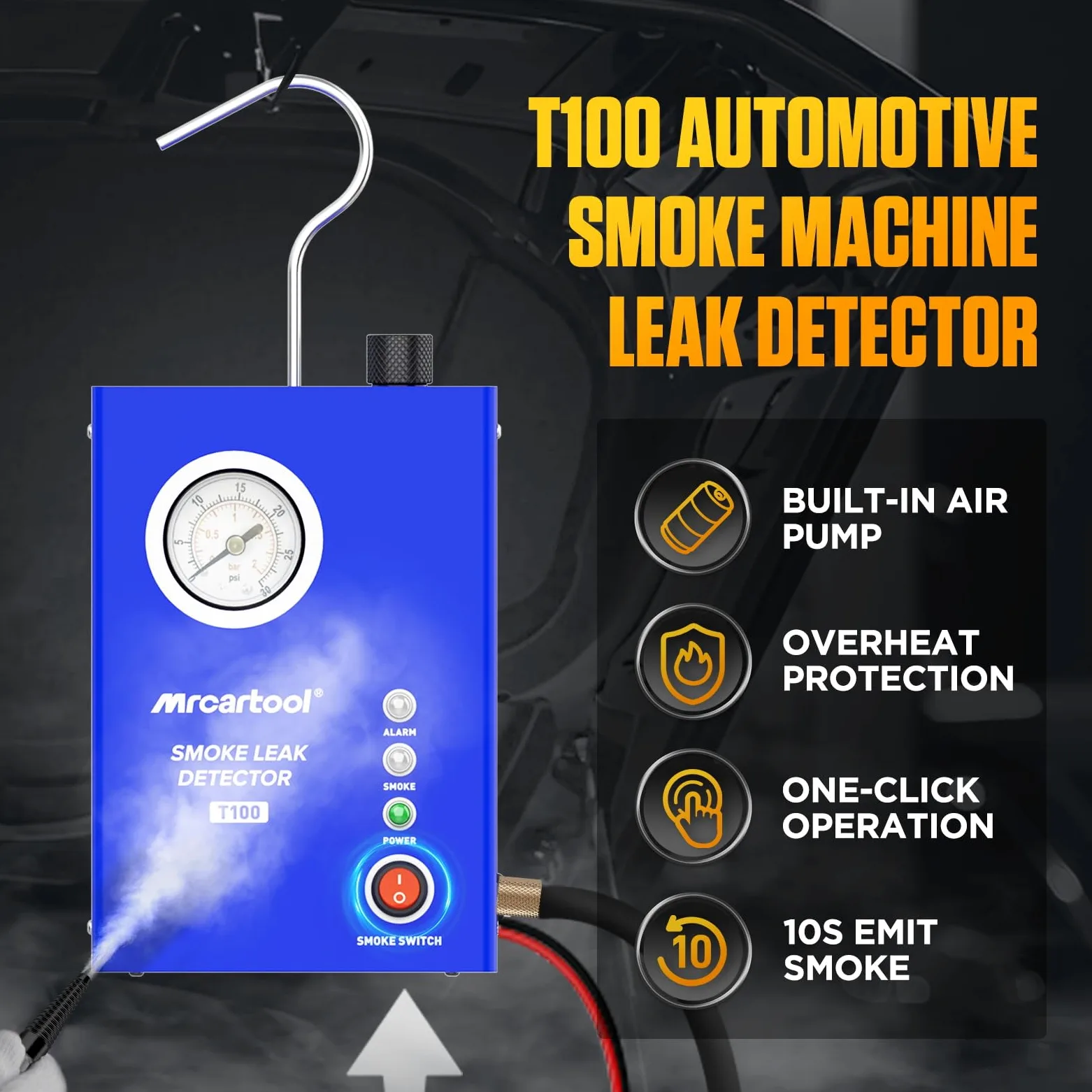 Detector de Fugas de vacío de la máquina de Humo del Coche EVAP con Bomba de Aire integrada, Detector de Fugas de vacío de la máquina de Humo del Coche EVAP con manómetro
