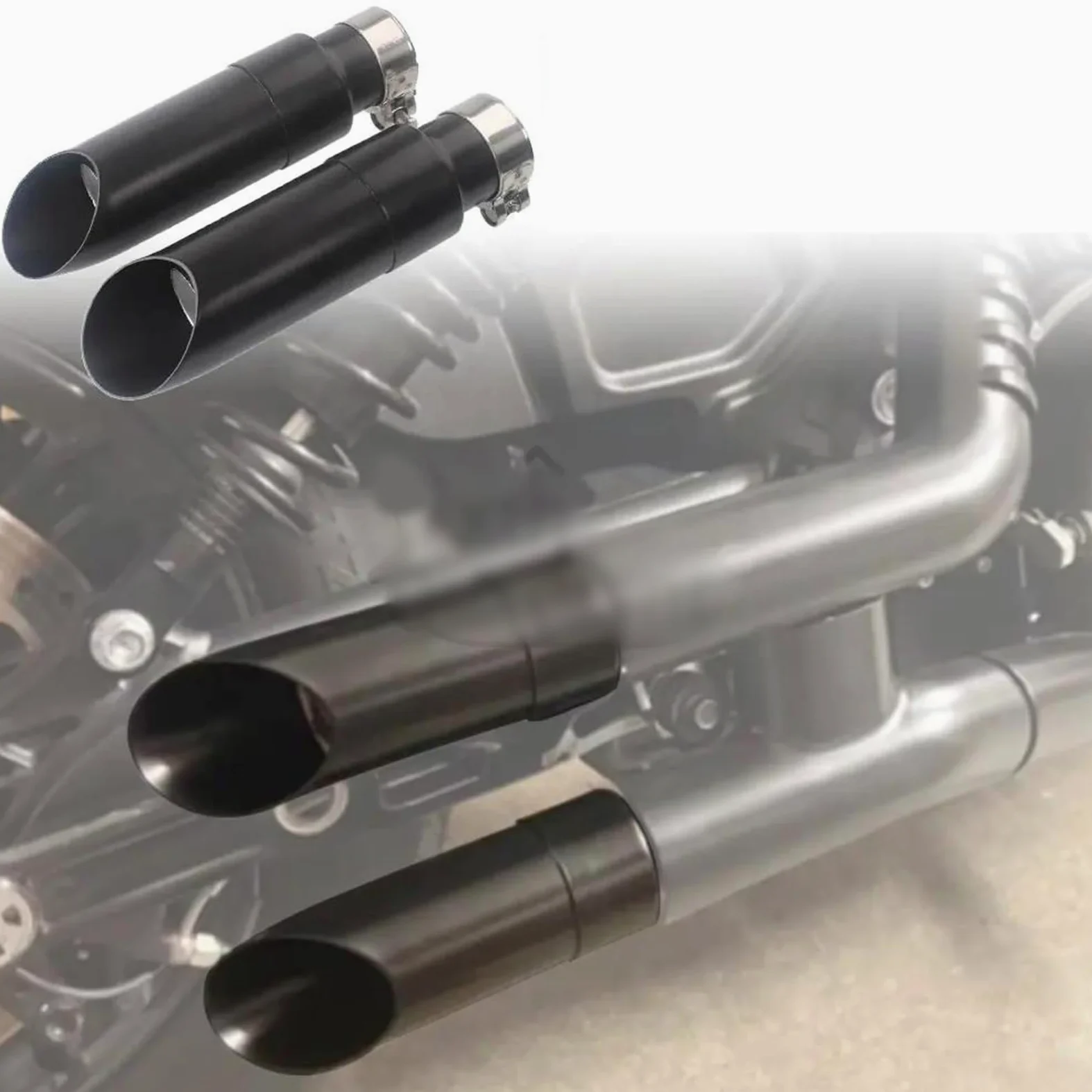 Tubos De Escape con Silenciador Accesorios para Motocicleta Tubo Doble Salida Aleación Acero para Indian Scout Bobber 2018-2024