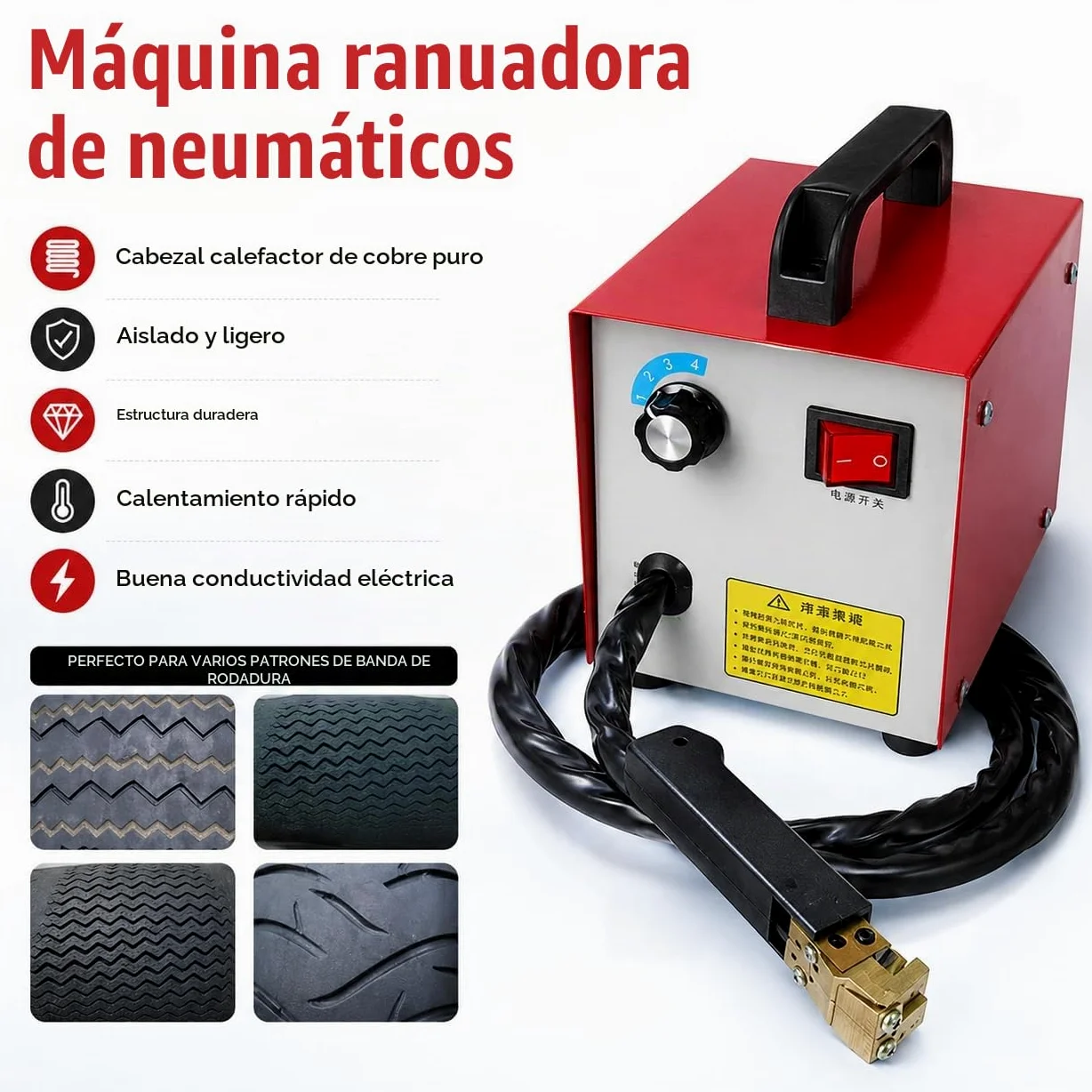 Máquina ranuradora de neumáticos portátil, máquina de ranurado de neumáticos con calefacción, Herramienta de ranurado de neumáticos de 400 W, máquina de Grabado de ranurado de neumáticos para neumáti