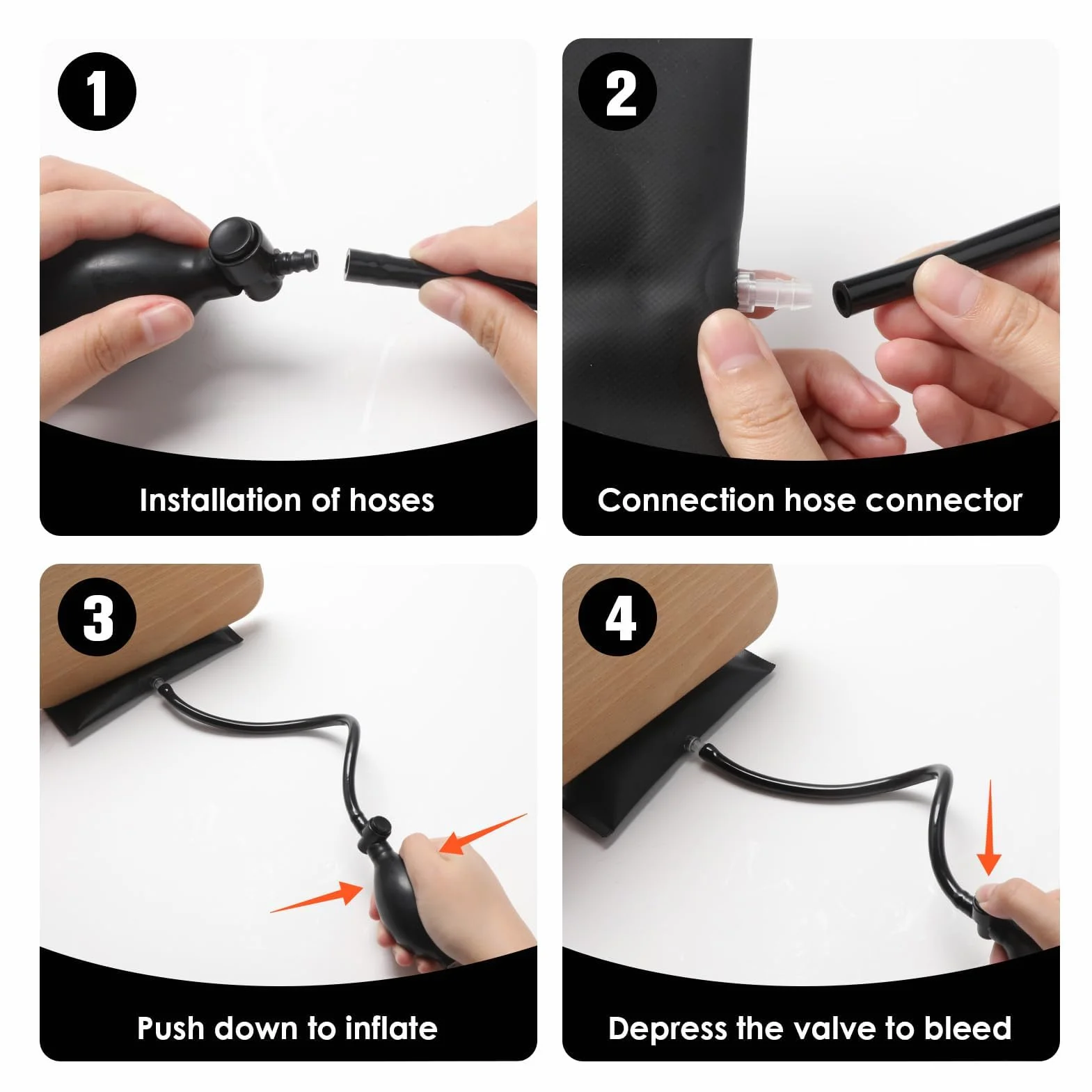 Cuña de Aire Hinchable Bomba 2Pcs, Air Pump Wedge, Ventanas y Reparación de Automóviles, Capacidad de Carga de 200 KG, Herramienta de Elevación y Alineación para Instalación de Puertas