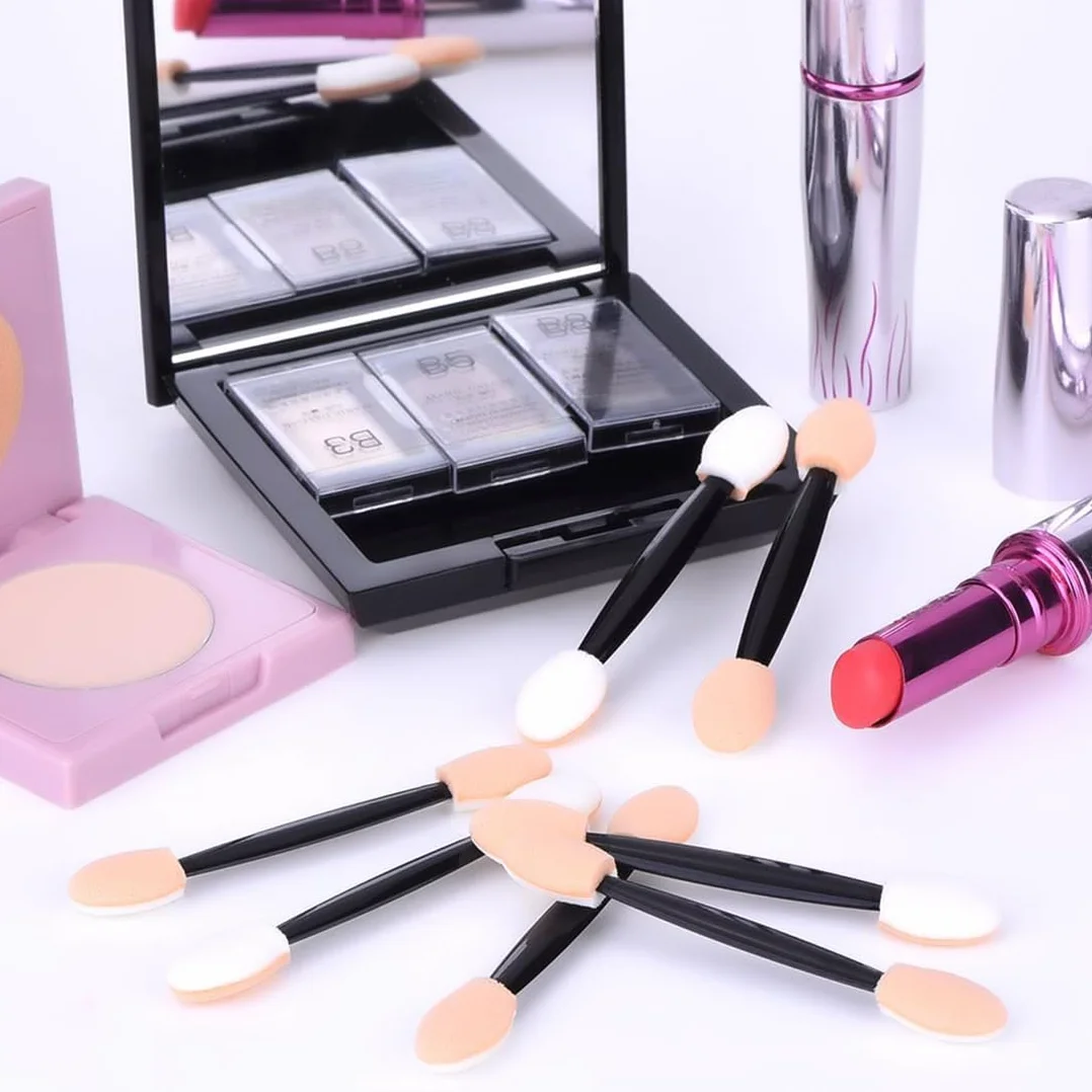 50 Piezas Aplicador de Sombra de Ojos, Pinceles de Espuma Desechables para Maquillaje