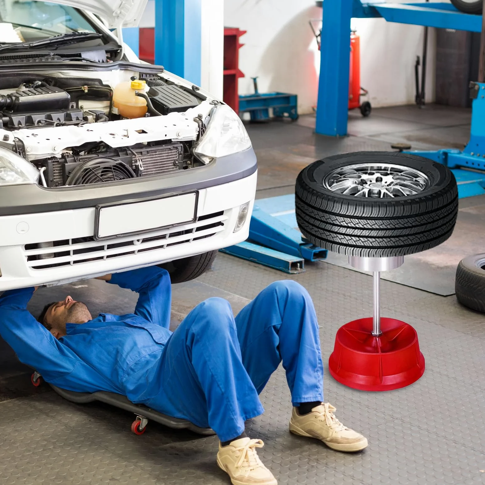 Equilibriador manual de neumáticos – Accesorios para cambio de neumáticos de coche, nivel de de de rueda, herramienta profesional de mantenimiento de ruedas para coche, herramienta de