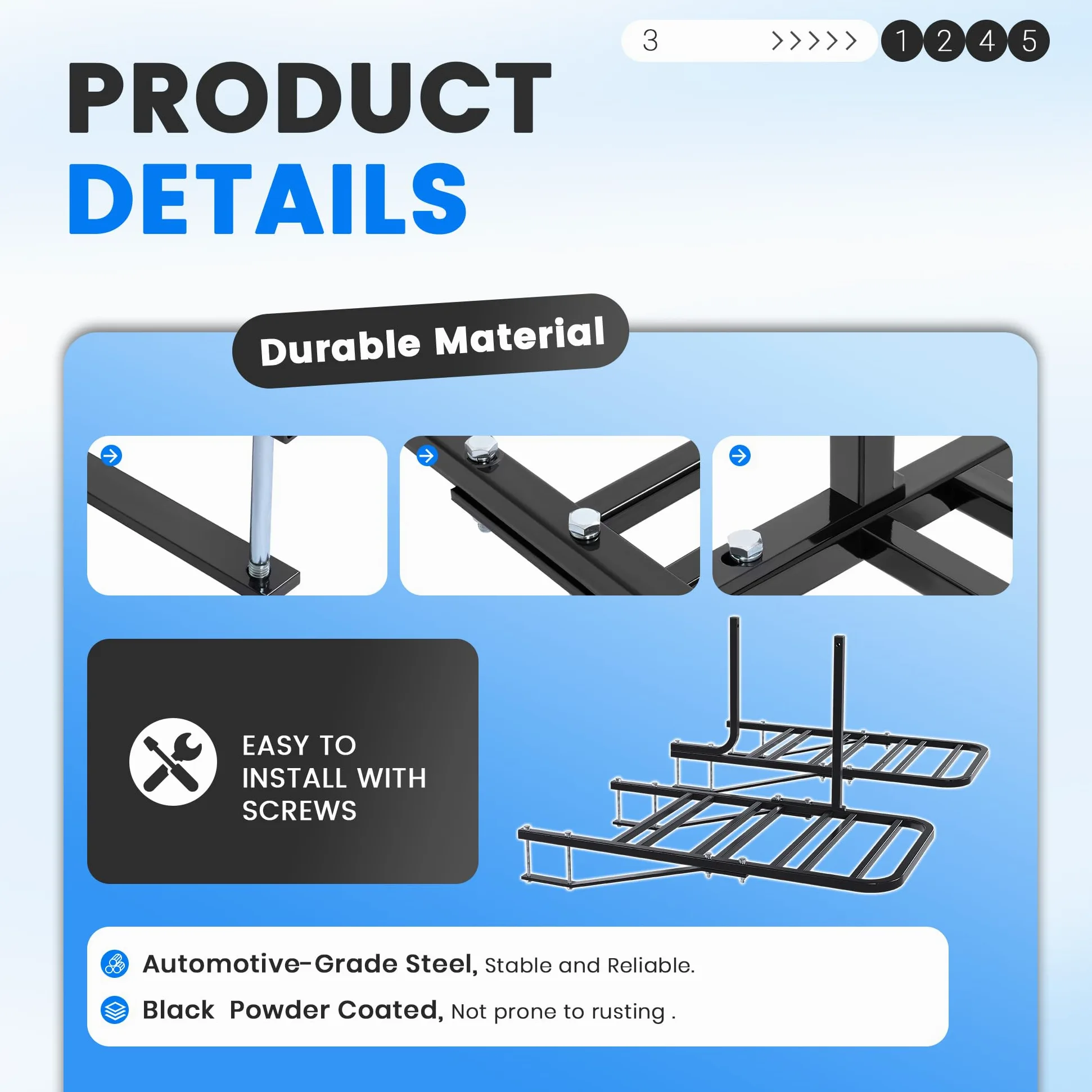 ECOTRIC Portabicicletas para autocaravana, remolque trasero, para 1-4 bicicletas