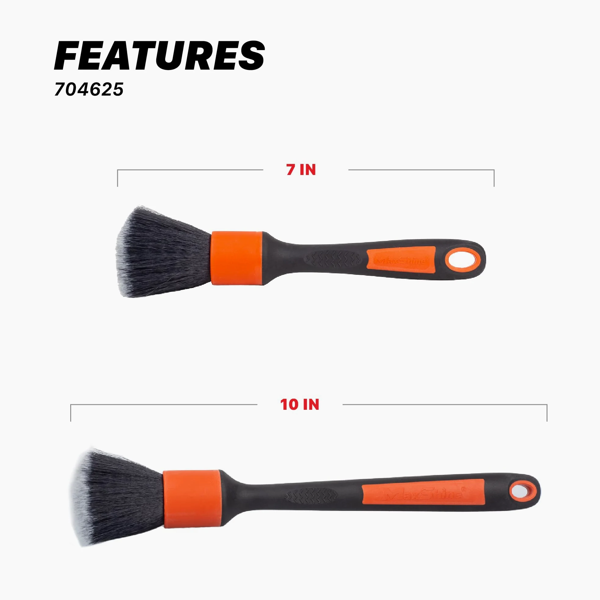 Maxshine ESS - Juego de 2 cepillos para Detalles, Ultra Suaves (Grandes y pequeños), cepillos Profesionales para Interiores, Exteriores, Asientos de Cuero, Compartimento del Motor, Rueda, cepillos de