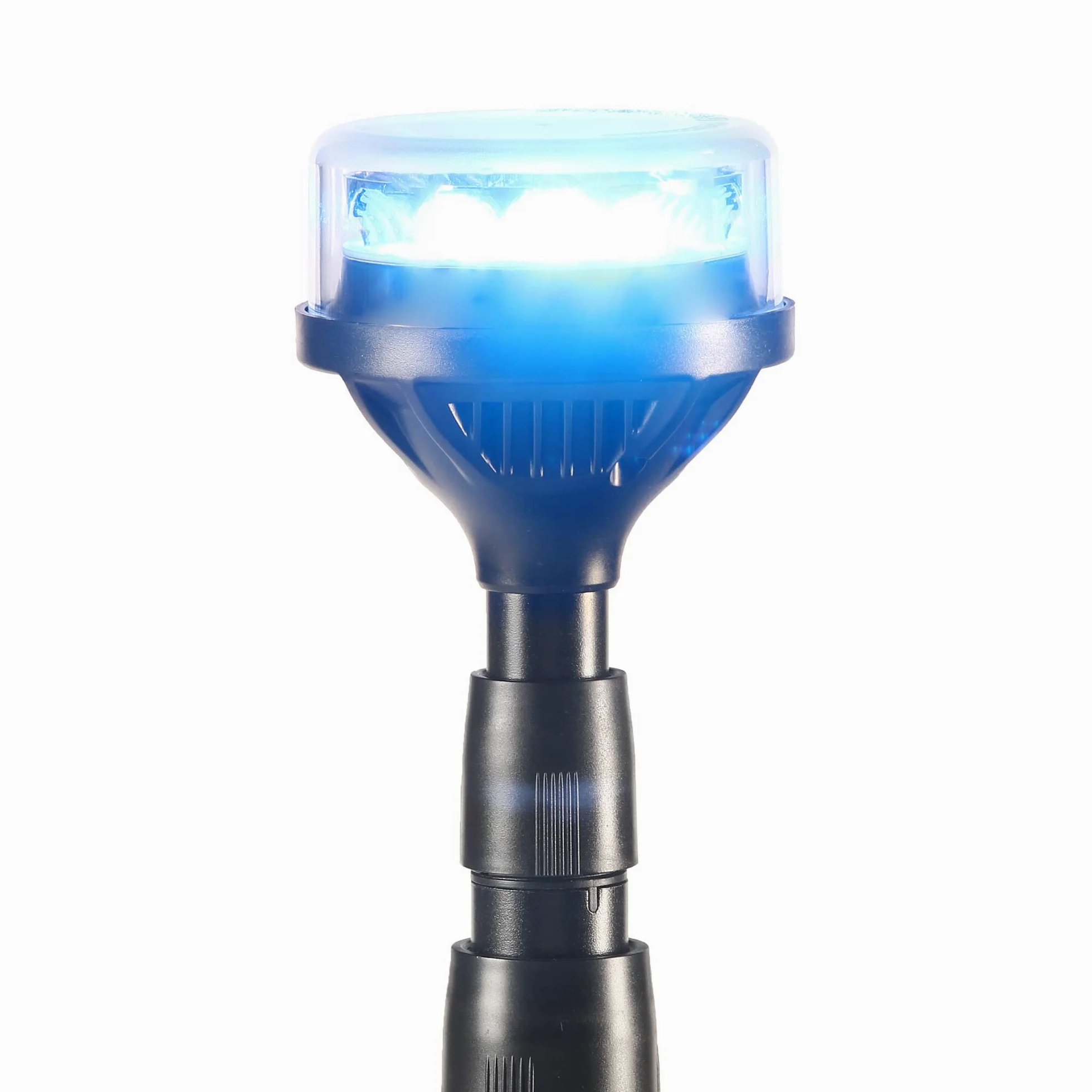LED-MARTIN Lámpara giratoria telescópica, color azul y amarillo conmutable.