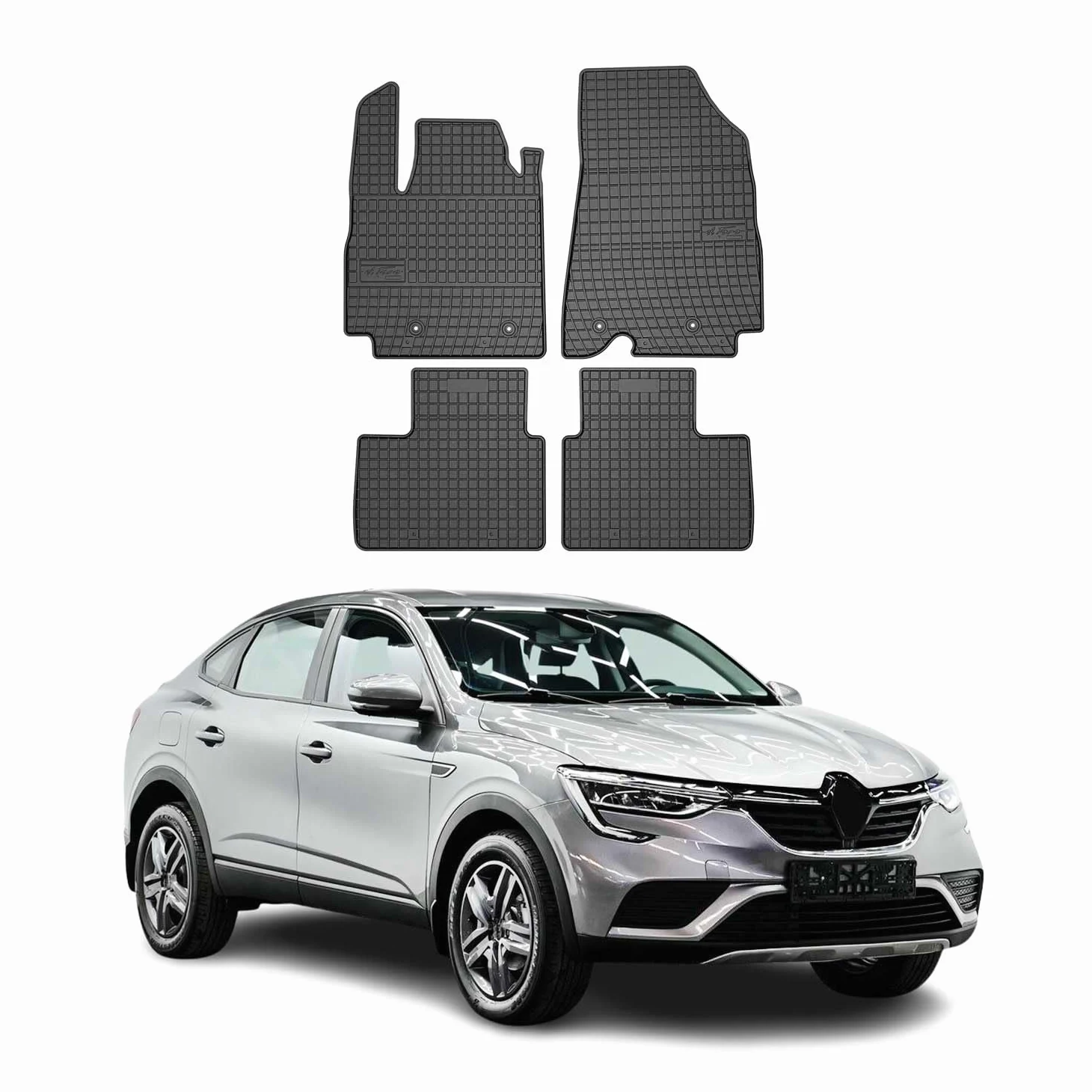 OMAC Alfombrillas de Goma Compatibles con Renault Arkana 2019-2026 Alfombrillas de Coche Goma Negro 4tlg | Alfombrillas de goma para todo tipo de clima, antideslizantes, producto específico para vehículos, impermeables