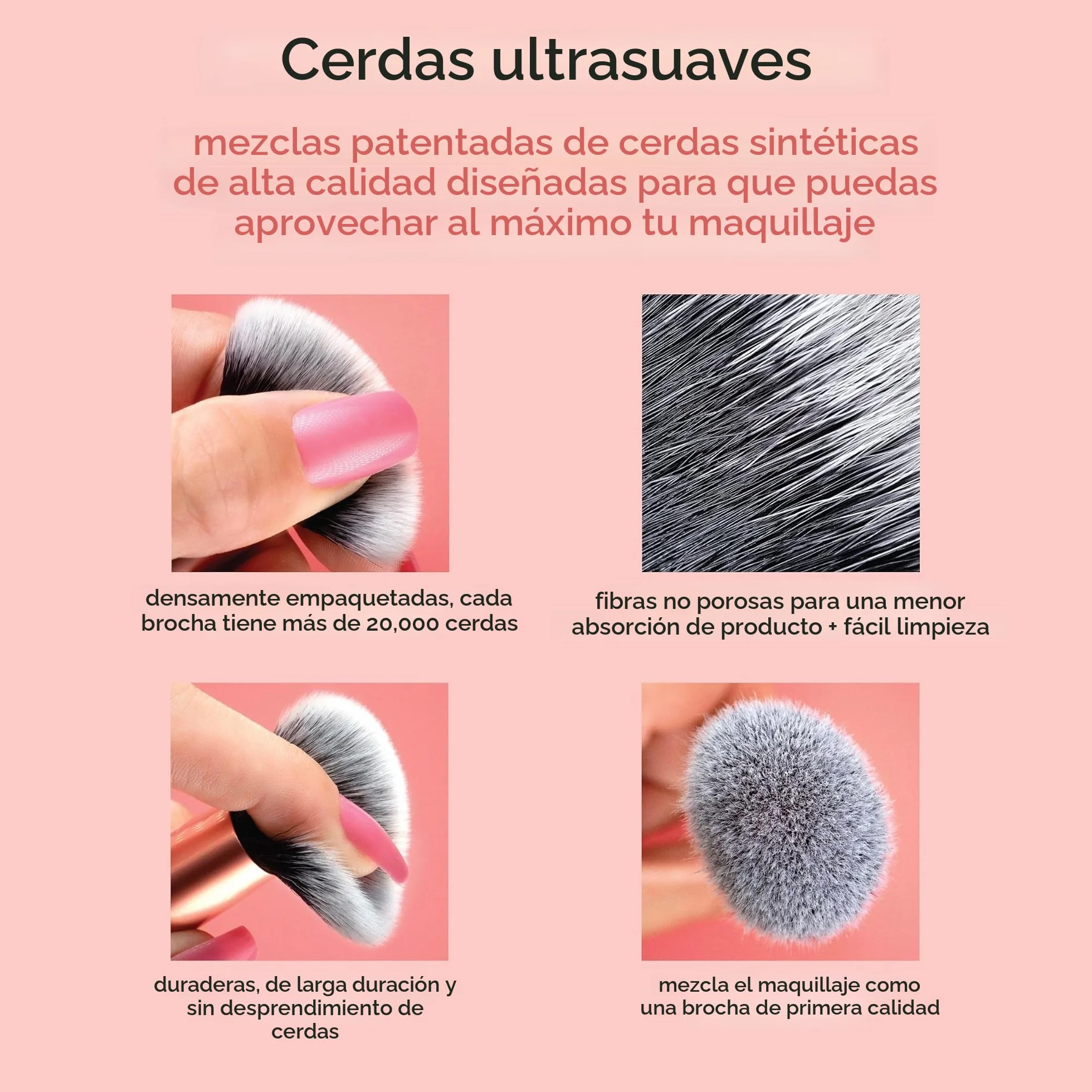 REAL TECHNIQUES Tapered Cheek Makeup Brush, Blush, Highlighter, Loose Powder, Soft Bristles, Pink