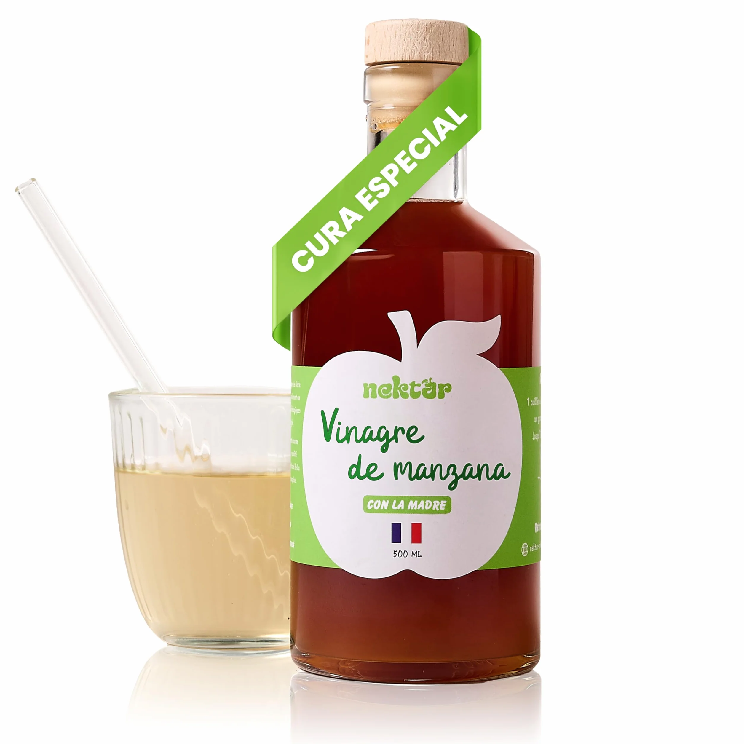 Vinagre de Sidra Orgánico Sin Pasteurizar Sin Filtrar con Madre 500 ml Hecho en Normandía