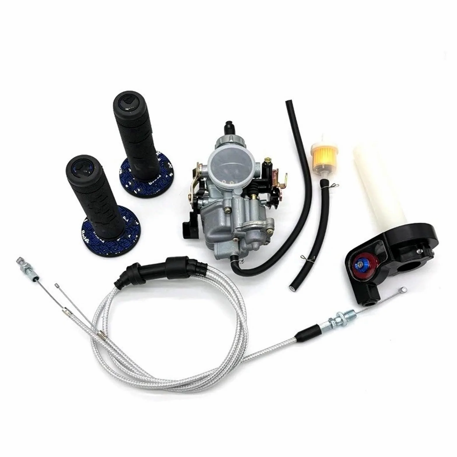 Motosierra Carburador Carburador De Motocicleta Con Empuñaduras Cable Doble Kit Carburador Para PZ30 175CC/200CC/250CC VM26 TTR CB CG(For PZ30grip kit)