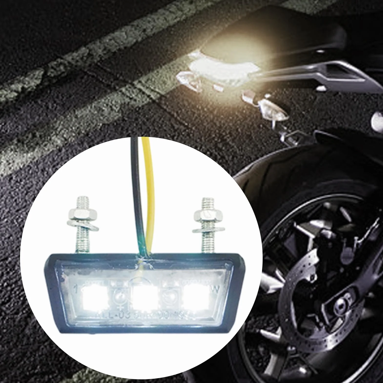Luces LED para Motocicleta | Luz de Matrícula para Moto | Luz Trasera Desmontable Antivibraciones Impermeable Para Uso Urbano