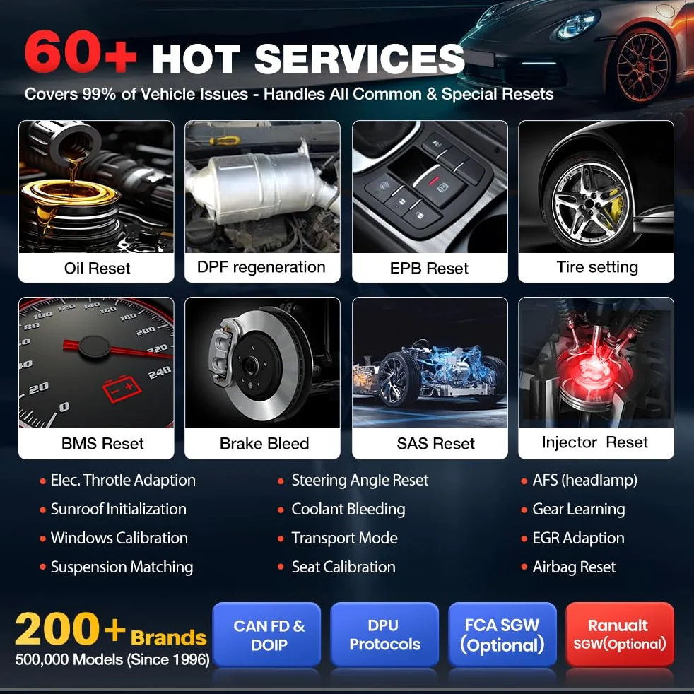LAUNCH X431 PRO3S+ Elite SmartlinkC OBD2 Herramienta Diagnosis Coche en Español con Sistema Completo, Bidireccional Diagnóstico, 60+ Reinicio ECU Codificación FCA OE Topológico CANFD/DOIP/J2534