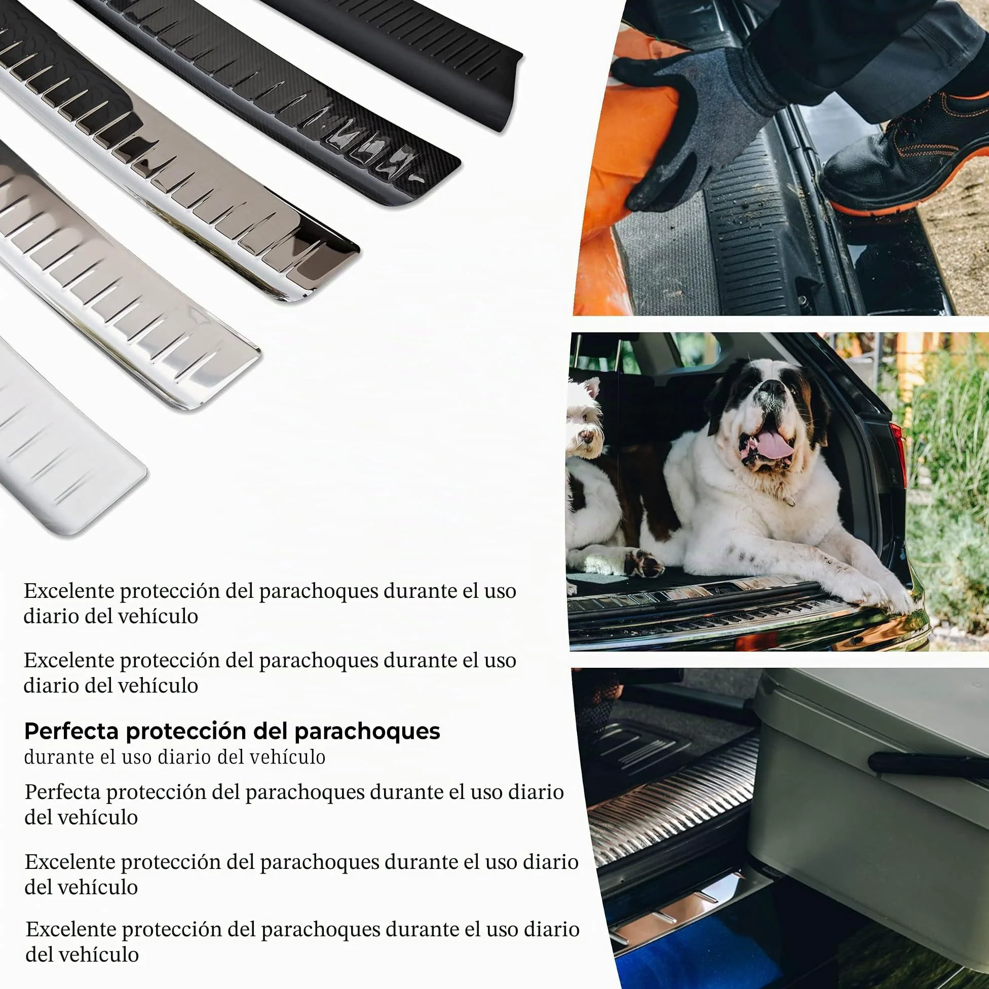 CHROMEMASTER - Protector de Parachoques - Compatible con VW T5 Multivan 2003-2015 | Acero Inoxidable Pulido - Tira Protectora Protege la Pintura del Parachoques Trasero de Daños