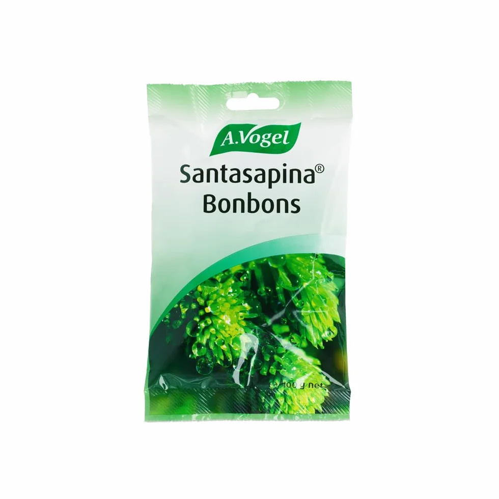 A.Vogel Santasapina Bonbons Caramelos con Extracto de Yemas de Abeto para la Garganta, Miel Pura y Jugo de Pera, 100 Gramos