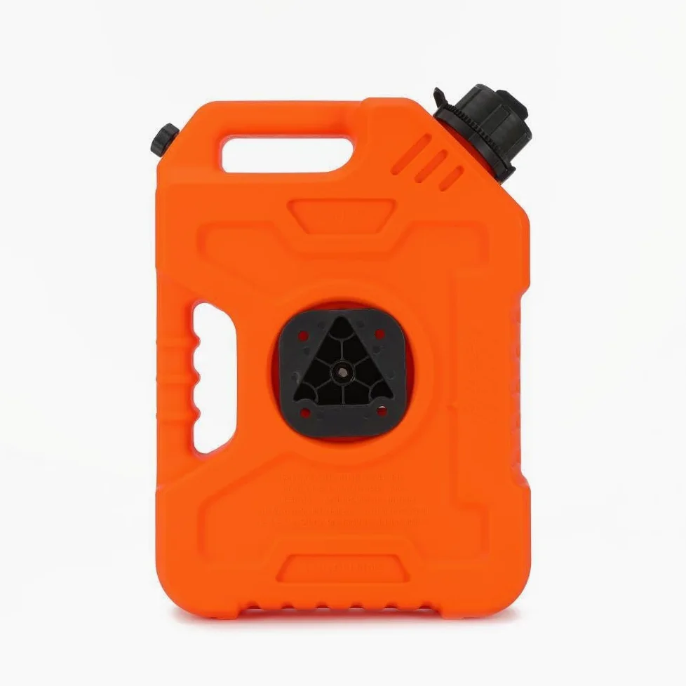 5L Portable Fuel Drum Canister Gasoline Container Reserve Plastic Petrol Tank Diesel Storage Can Fit for Motorcycle SUV ATV Cars Boat Offroad (5L Orange with Bracket 304SS)