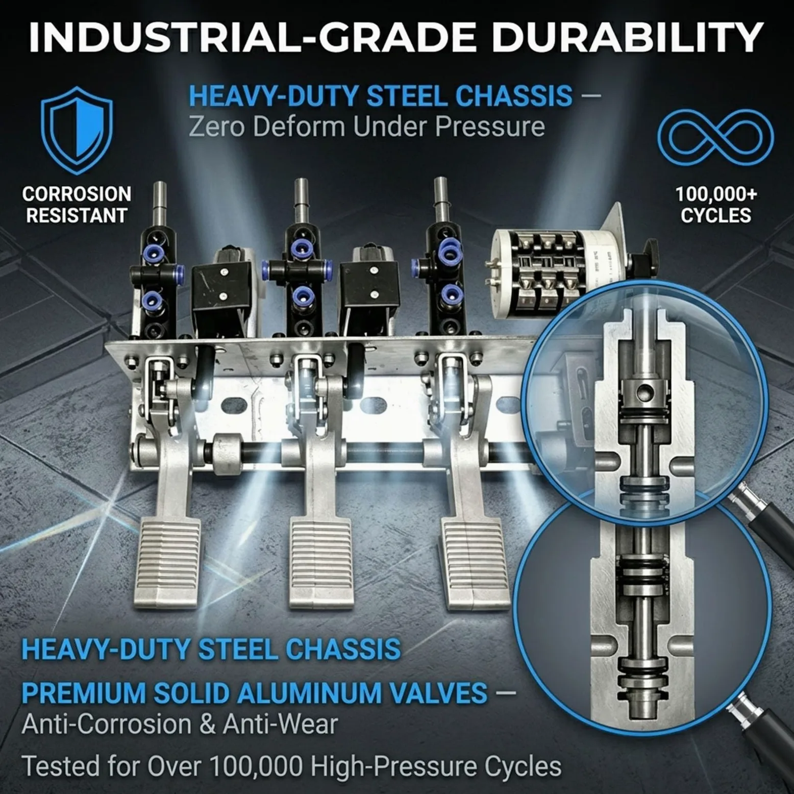 Pedalier Pneumático Universal de 4 Pedales para Desmontadora de Neumáticos de Coche, Válvula de Control de Aire para Destalonador de Ruedas, Pieza de Repuesto para Mecánicos y Garage DIY