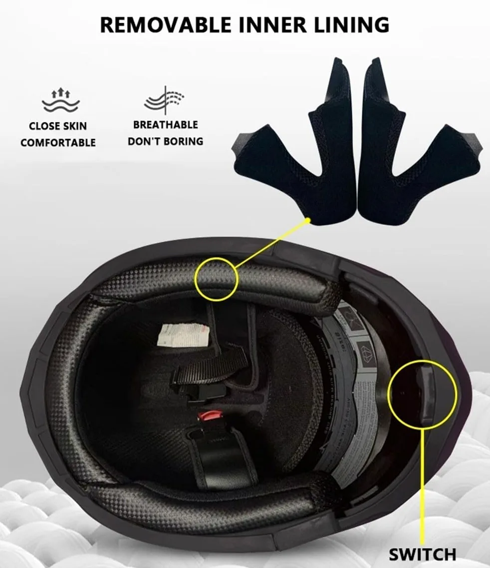 Casco Modular Motocicleta Bluetooth Cascos para Adultos Mujeres Y Hombres, Cara Completa Flip Up Moto Casco con 150m Intercom Bluetooth Auriculares, ECE Aprobado