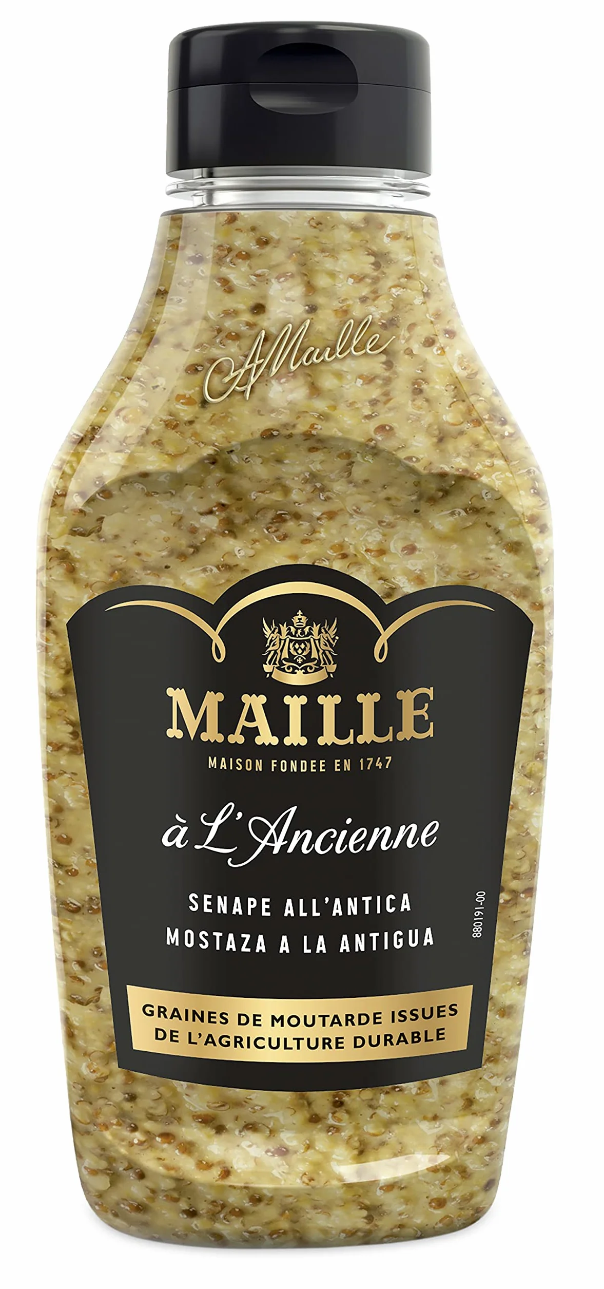 Maille Mostaza A La Antigua, Auténtica Mostaza Francesa Tradicional Granulada, Squeeze 240 ml