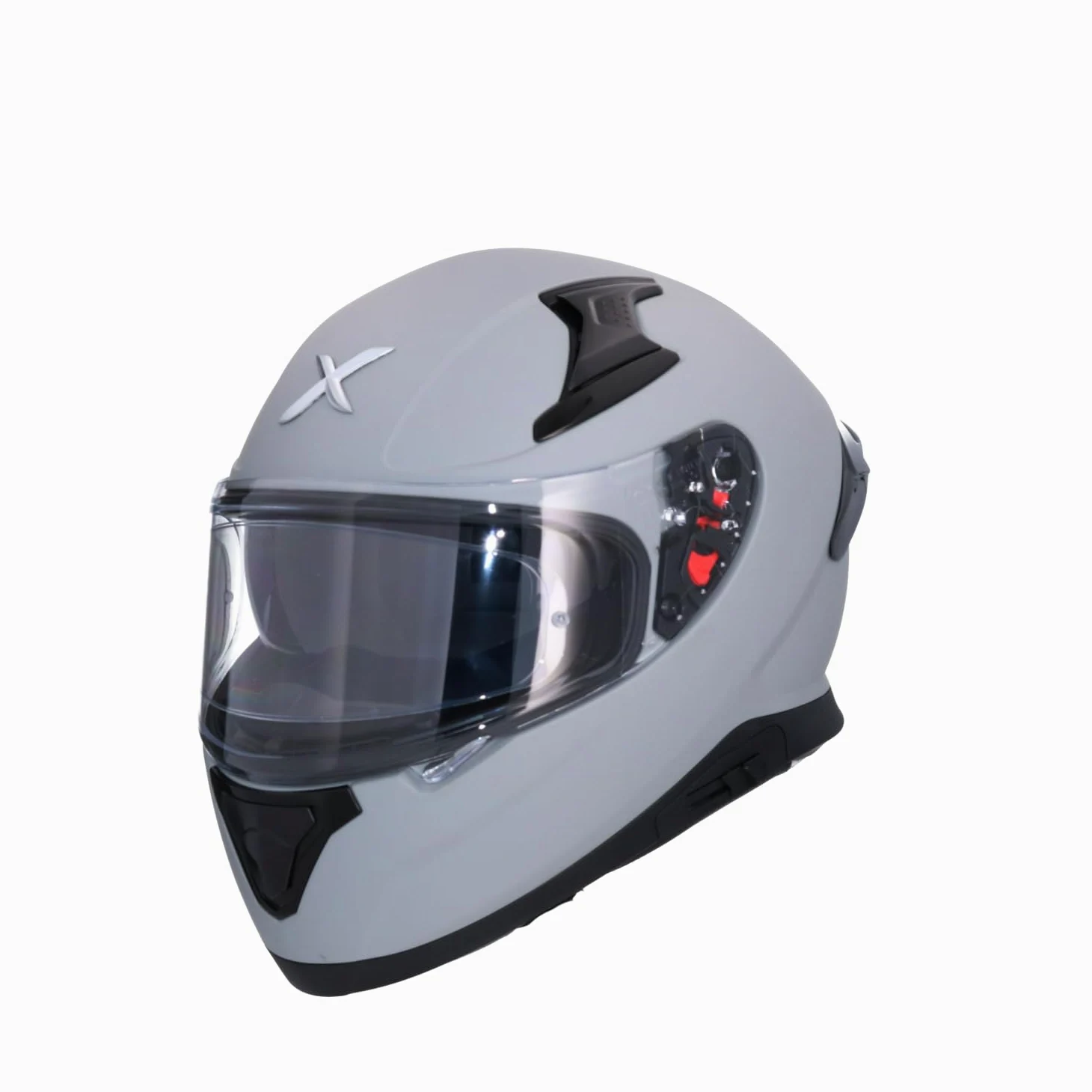 Casco AXOR Apex Solid Casco Integral de Moto Titanium Mate con Pantalla Extra y Lente Solar, Diseño Deportivo, Talla L