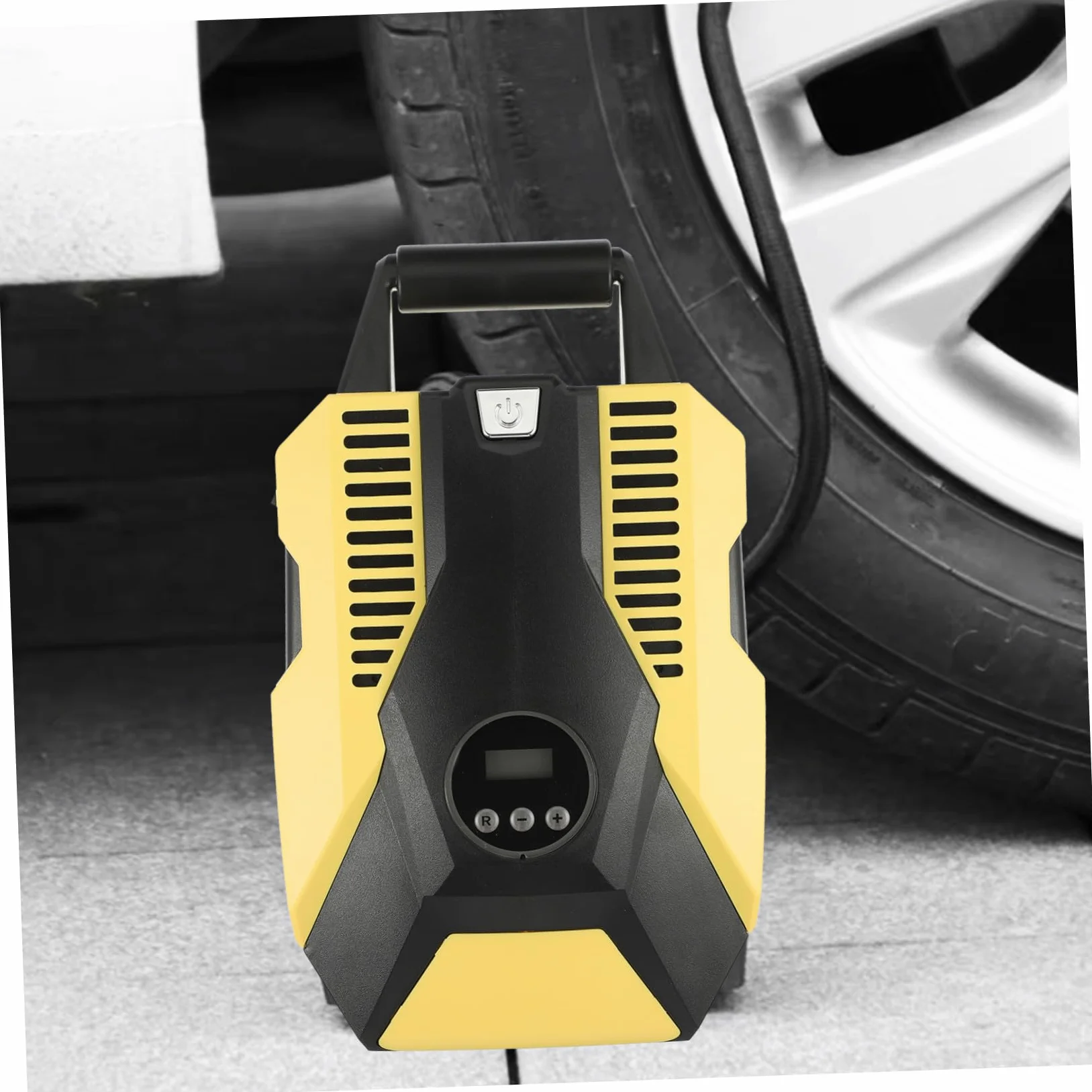 Inflador Neumáticos Digital Cilindros Portátil con Manómetro Pantalla LED Apagado Automático para Coches Seguridad y Precisión Presión de Ruedas