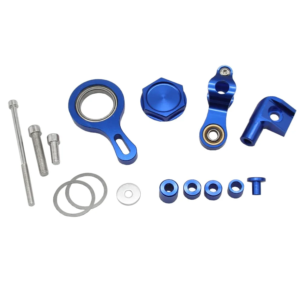 Ejoyous Soporte de Montaje del Amortiguador del Estabilizador de Dirección de la Motocicleta, Aleación de Aluminio, Diseño Liviano, Compatible con YZFR1 2002-2017 y YZFR6 2006-2020 (BLUE)