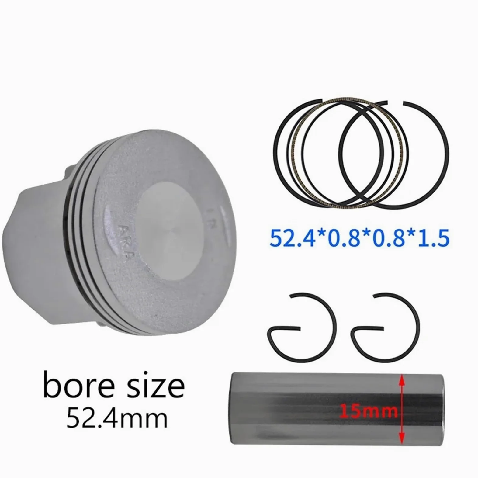 Pieza DE Recambio Kit de Juntas de Anillo de pistón de Cilindro de Motocicleta Compatible con GR125 XS125T XS125T-17 ARA GR XS 125 125cc a 150cc XS150 Repuestos de Motor(125to150)