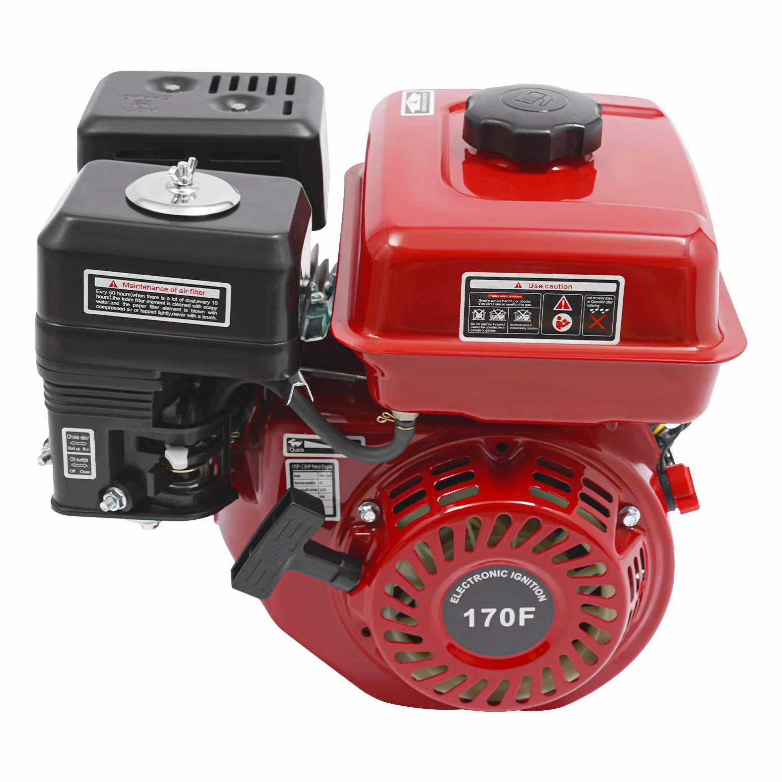 3600Rpm 7,5 HP Motor Gasolina 4 Tiempos OHV Motor Motoazada | Refrigerado por Aire, Monocilíndrico, Arranque por Cuerda, TCI, Motor de 4 Tiempos para Karts, Motobomba