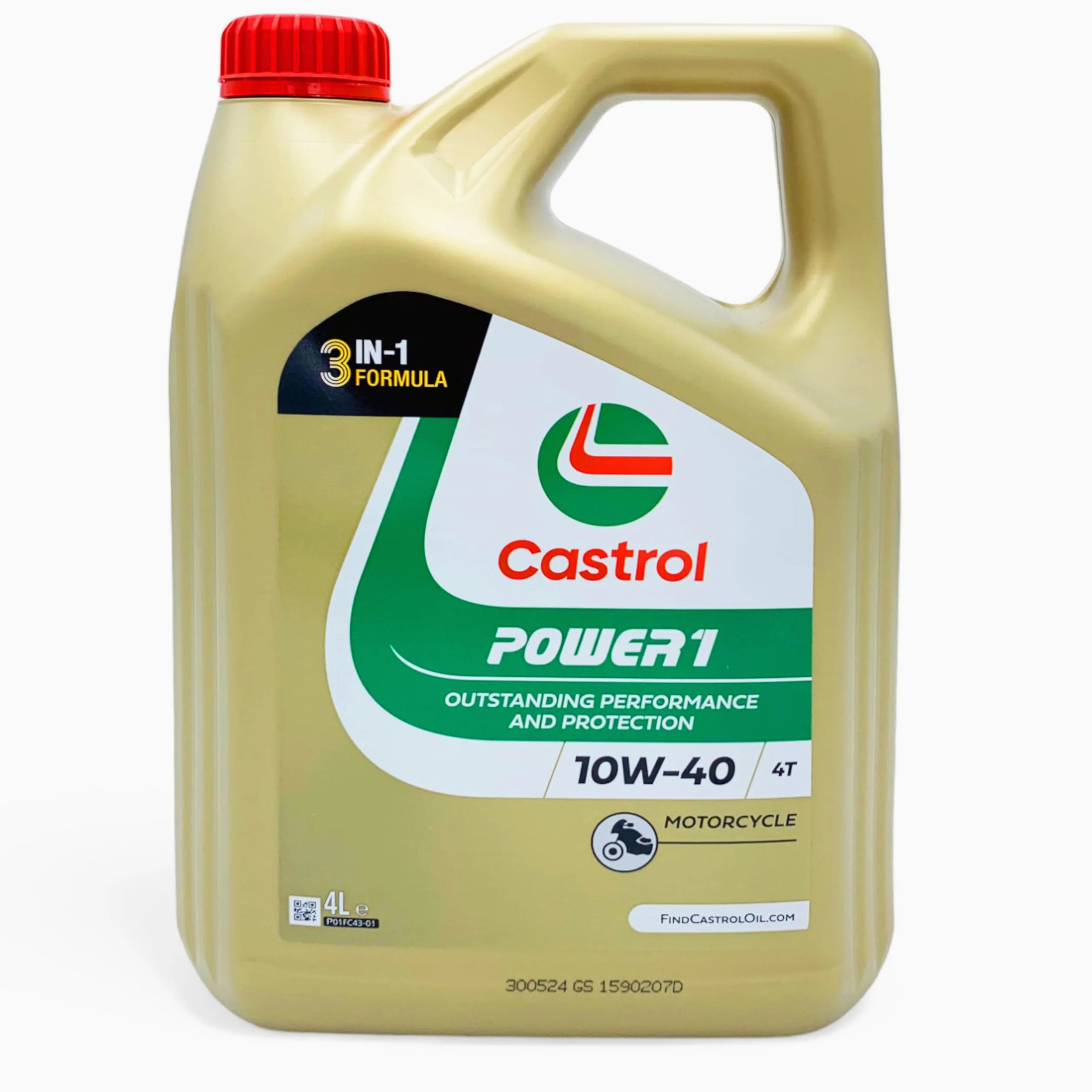 Aceite motor 4 tempi 10w40 lubricante Castrol Power1 4T 10W-40 con bolsa multiusos 2x4lt