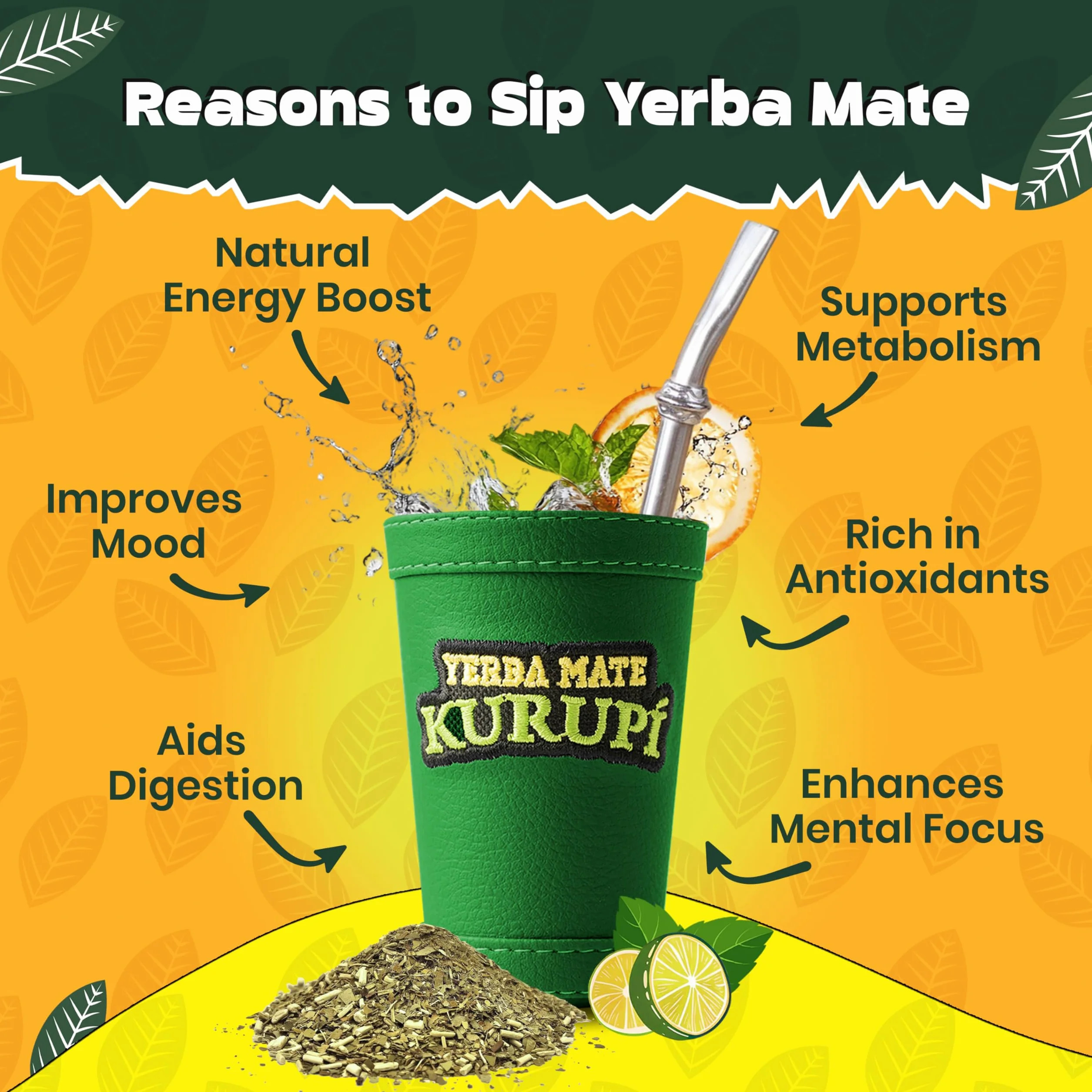 Kurupi Yerba Mate Menta y limón 500g