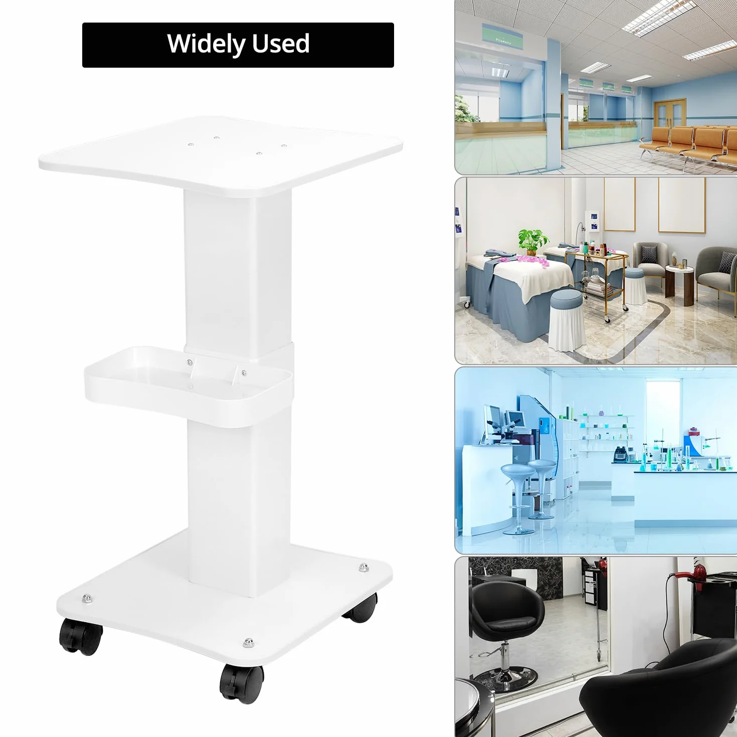 QWORK Carro con Ruedas para Salón de Belleza, Carrito SPA para Almacenamiento