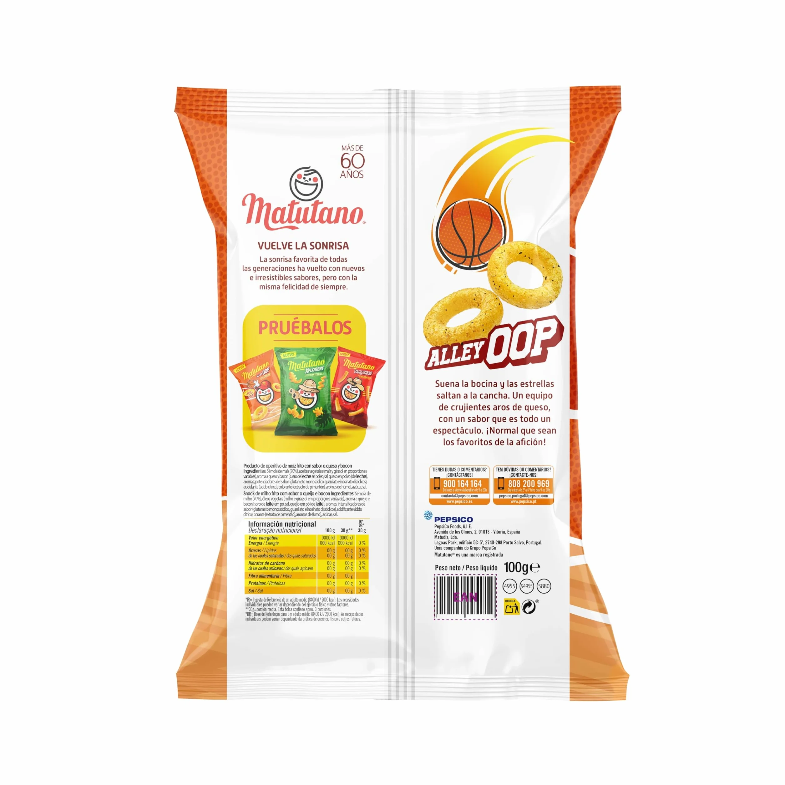 Matutano Alley OOP Snack con sabor queso 90 gramos