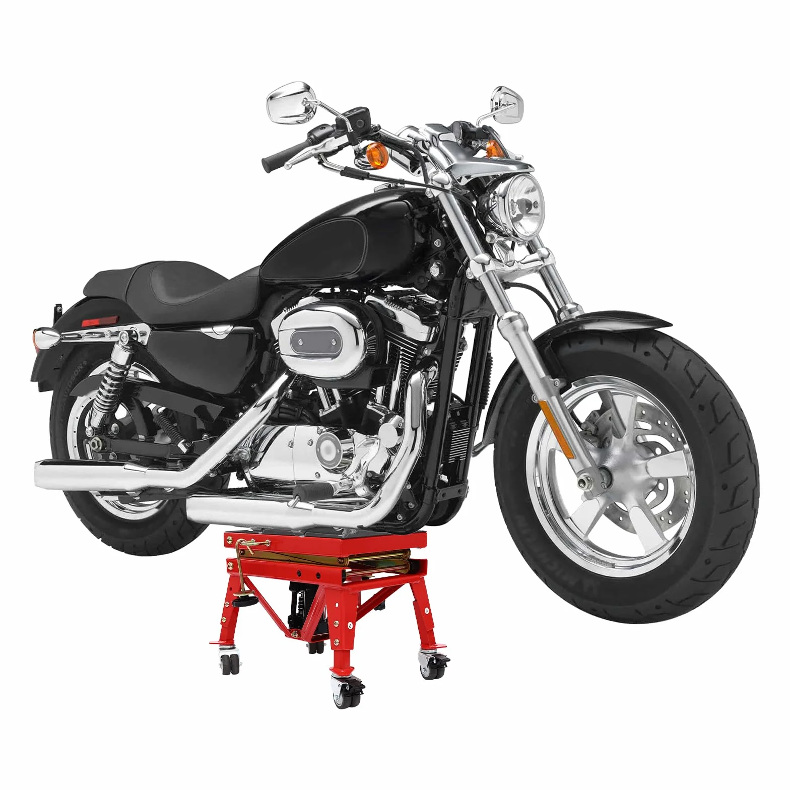 Elevador de motocicleta, con ruedas universales, capacidad de carga de hasta 160 kg, ajustable 305 – 800 mm, plataforma elevadora de moto, para talleres de reparación de coches, tiendas de
