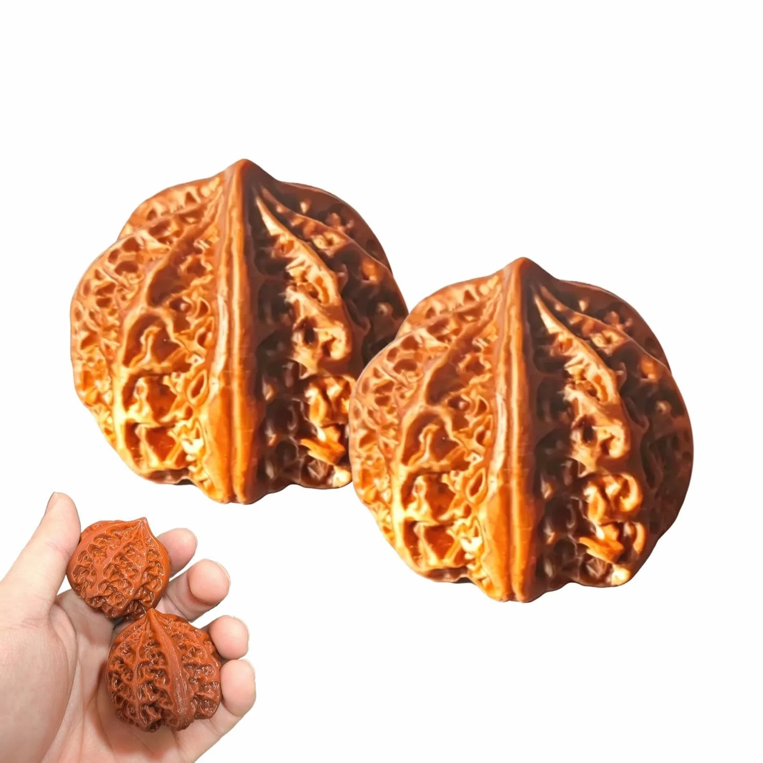 Empuñadura antideslizante de nogal natural, nueces tradicionales de mano y dedos, regalo para hombre