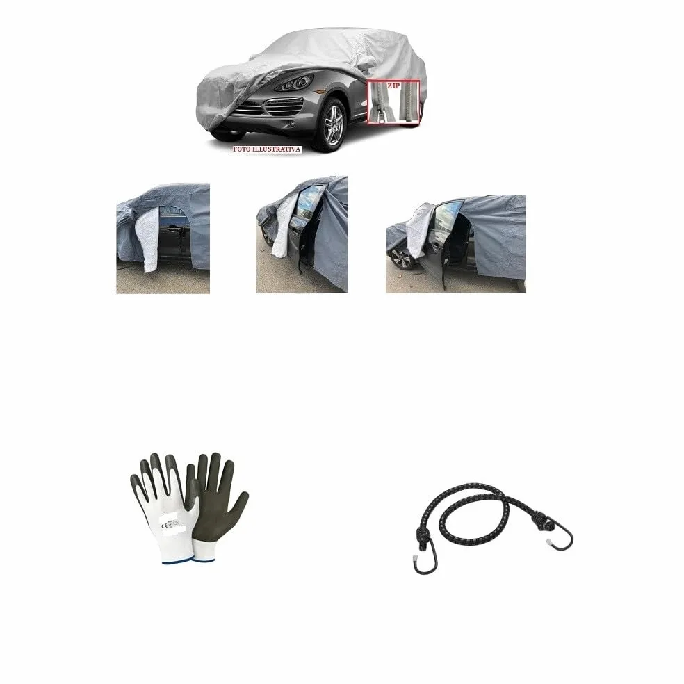 Compatible con Lancia Ypsilon 1.2 69 CV 5p. GPL Ecochic Plat. Cubierta DE Coche con Cremallera Lateral Impermeable Cobertura A Prueba DE Rayas TG.M 470X190X185CM