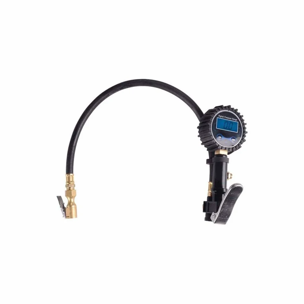 Inflador de neumáticos Digital con manómetro, Mandril de Aire de 200 PSI y Accesorios de compresor Manómetro Digital electrónico de Alta Resistencia Presión de neumáticos