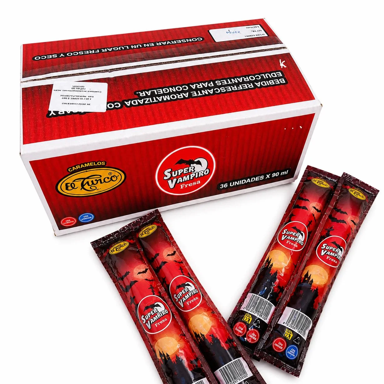 Flax Super Vampiro Sabor Fresa para Congelar 36 uds x 90 ml