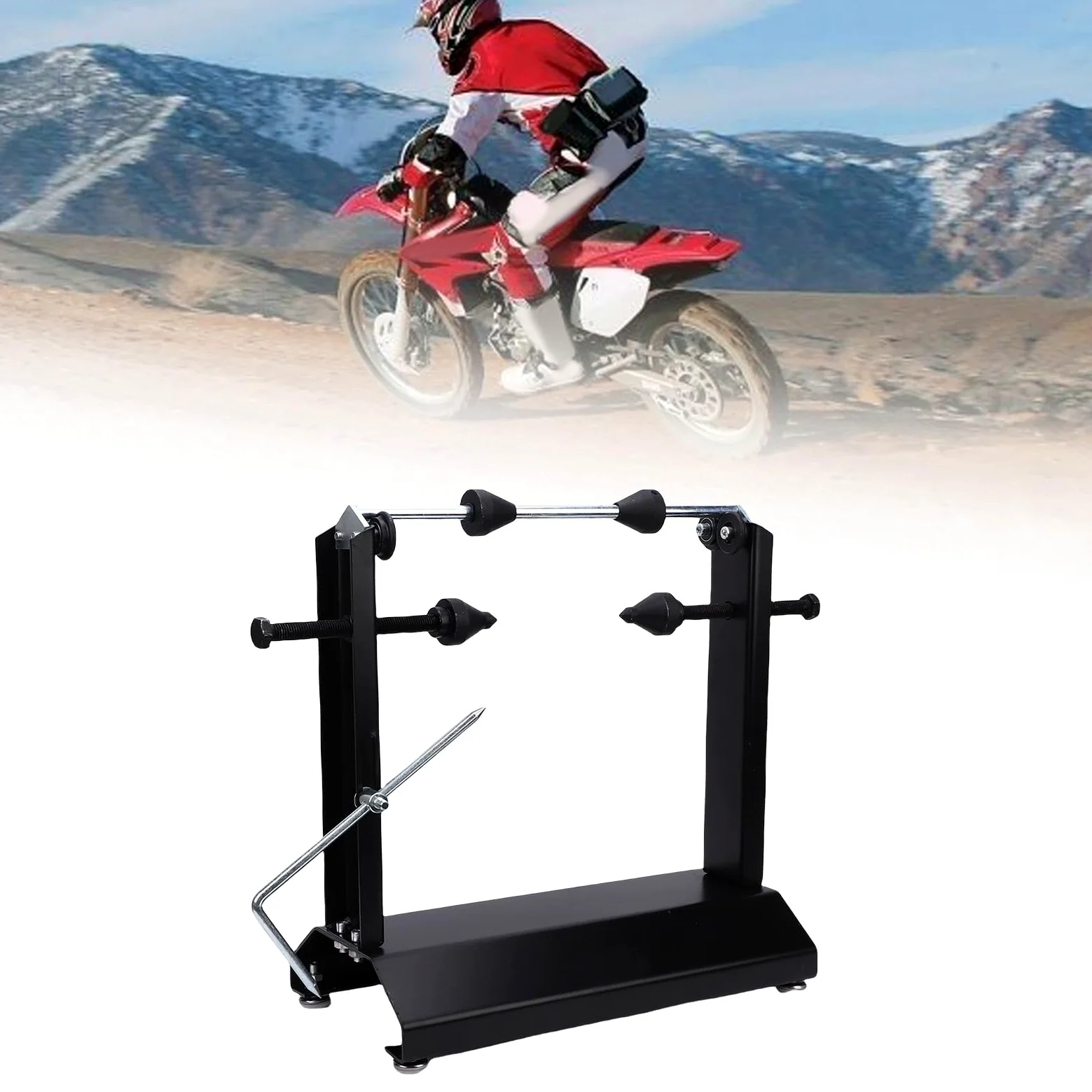 Soporte de Equilibrio de Ruedas de Motocicleta, Equilibrador de Neumáticos de Acero Resistente para Neumáticos Deportivos y Todoterreno, Ideal para Uso en Garaje