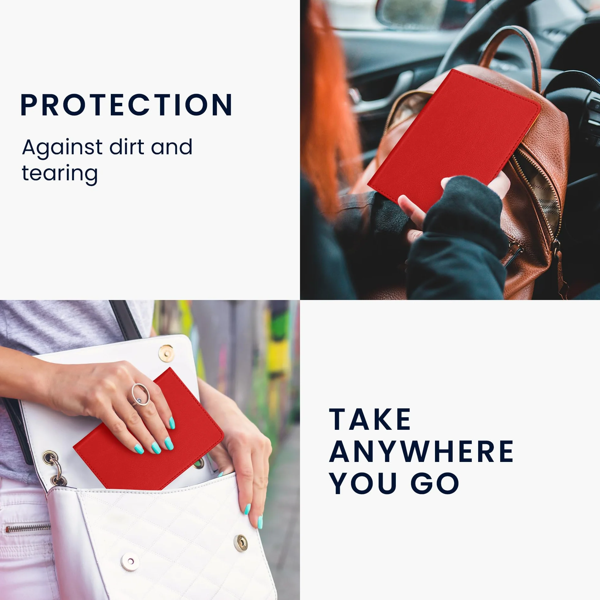 kwmobile Funda para permiso de circulación coche de cuero sintético - Con espacio para tarjetas 9.2 x 13 CM doblado