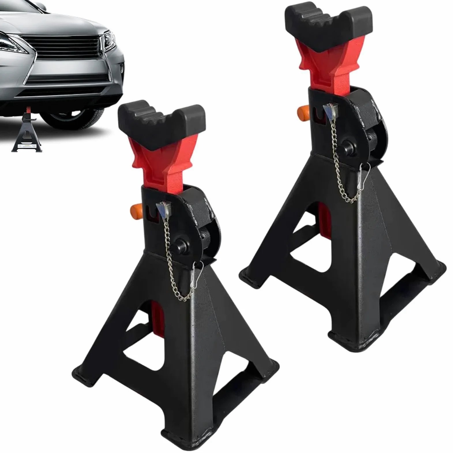 Soportes de Gato para Camión 2 Piezas Caballetes Alta Resistencia Bloqueo | Soporte Elevador Para Coche Para Remolques Camiones Vehículos Automoción SUV Motocicletas Garaje
