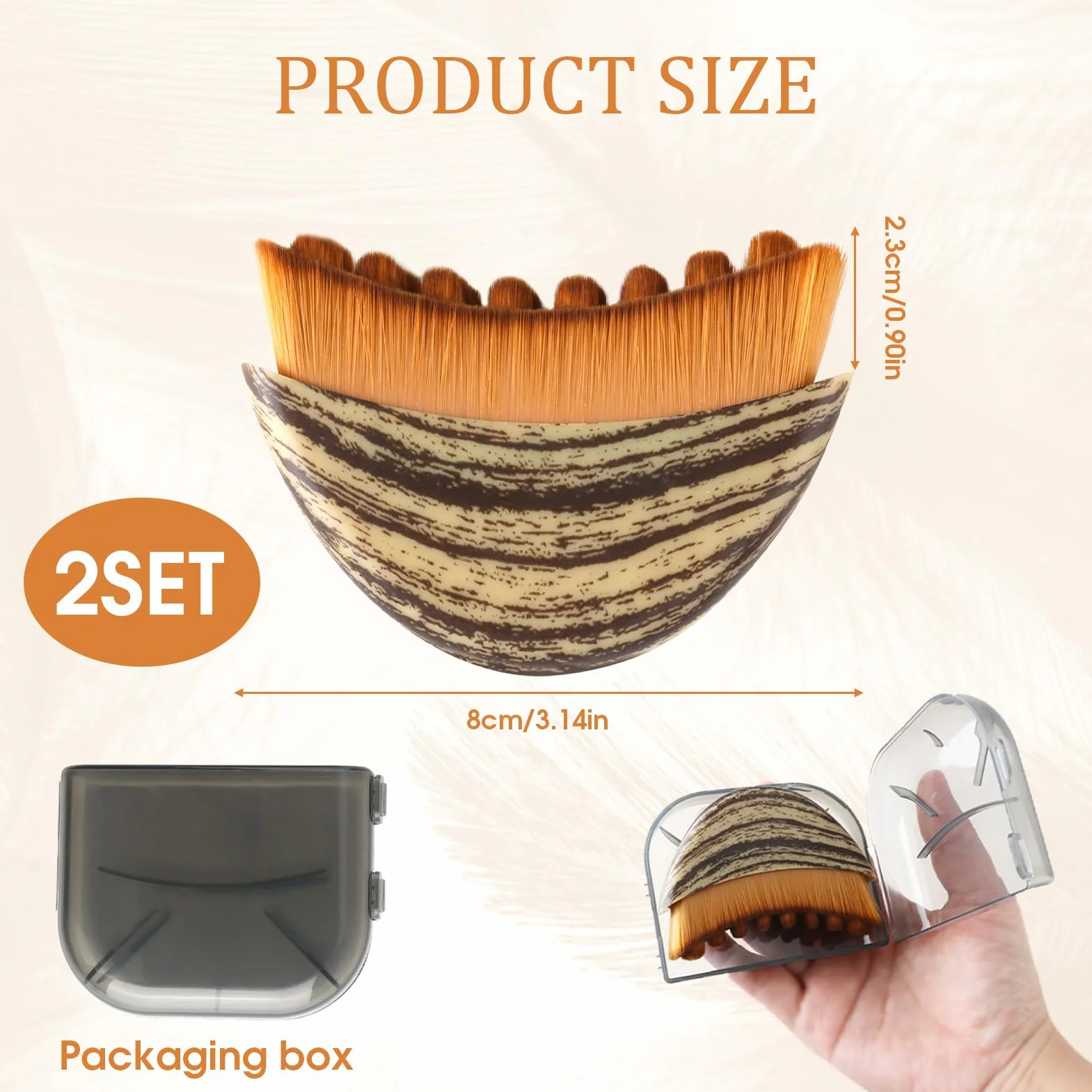Cepillo Facial de Contorno Linfático Masaje Facial Seco Cerdas Suaves Ergonómico con Caja