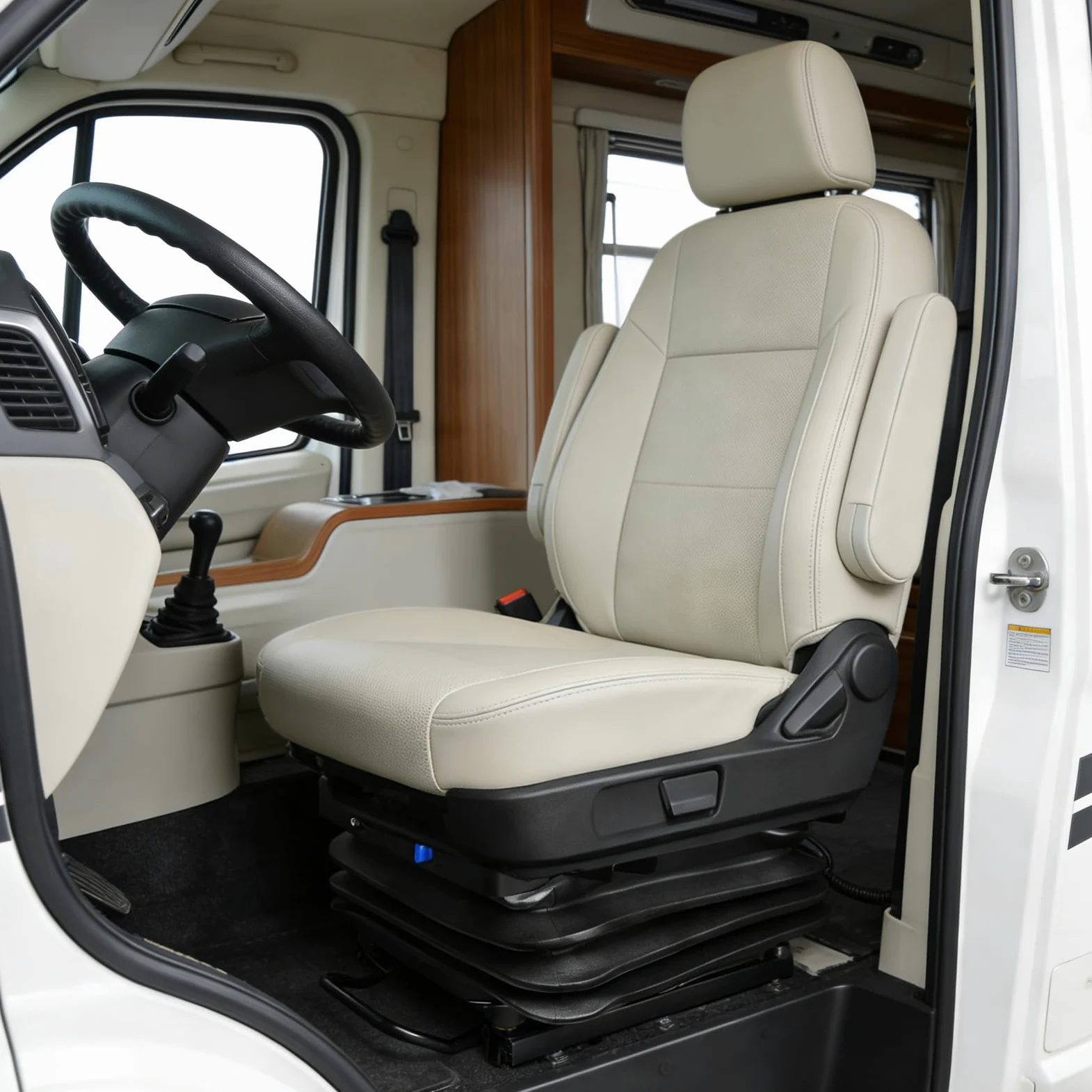 Asiento neumático para conductor de tractor agrícola, cargador de ruedas, base de suspensión de amortiguación de vibraciones con pista deslizante delantera/popa, debe conectarse al suministro de aire
