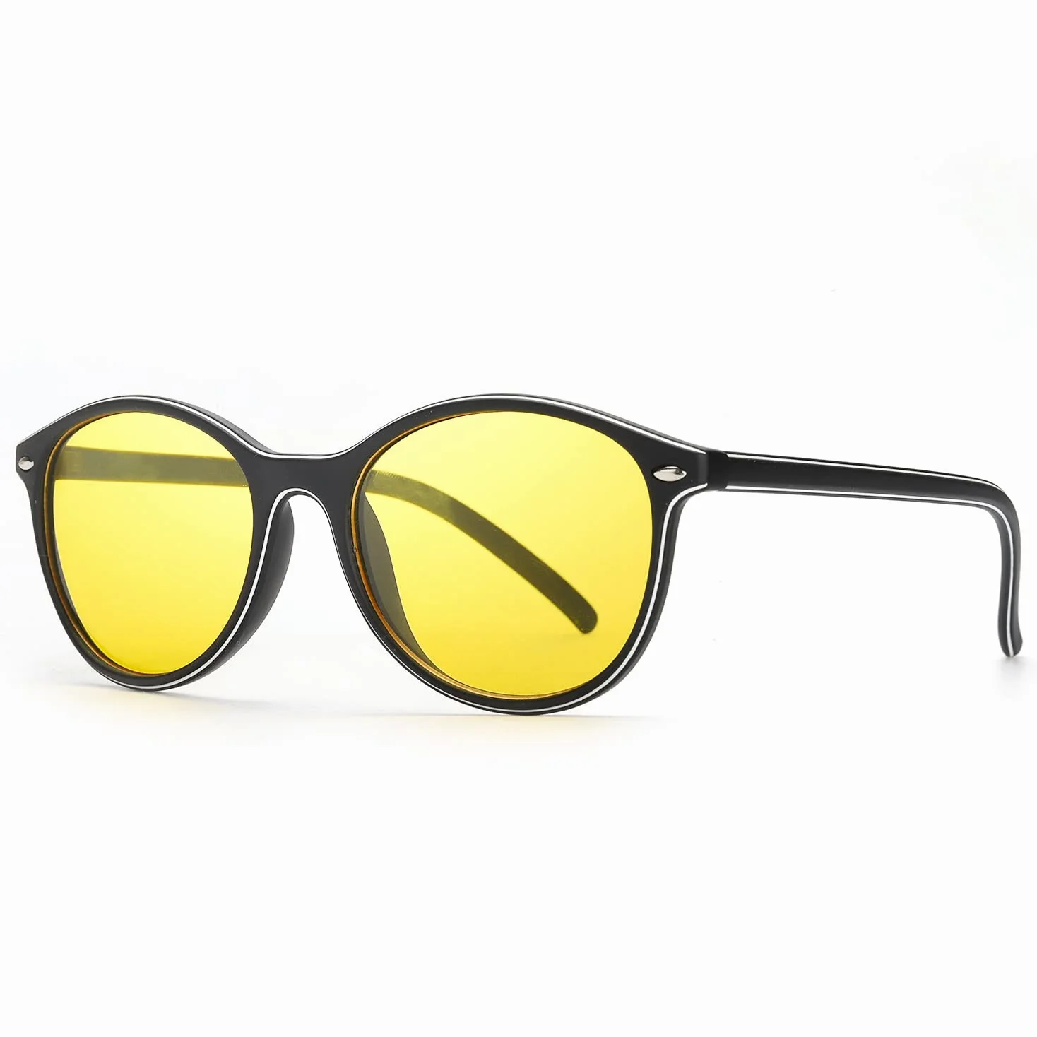 LVIOE Gafas de conducción nocturna amarillas para mujeres/hombres antideslumbrantes polarizadas conducción nocturna, Black