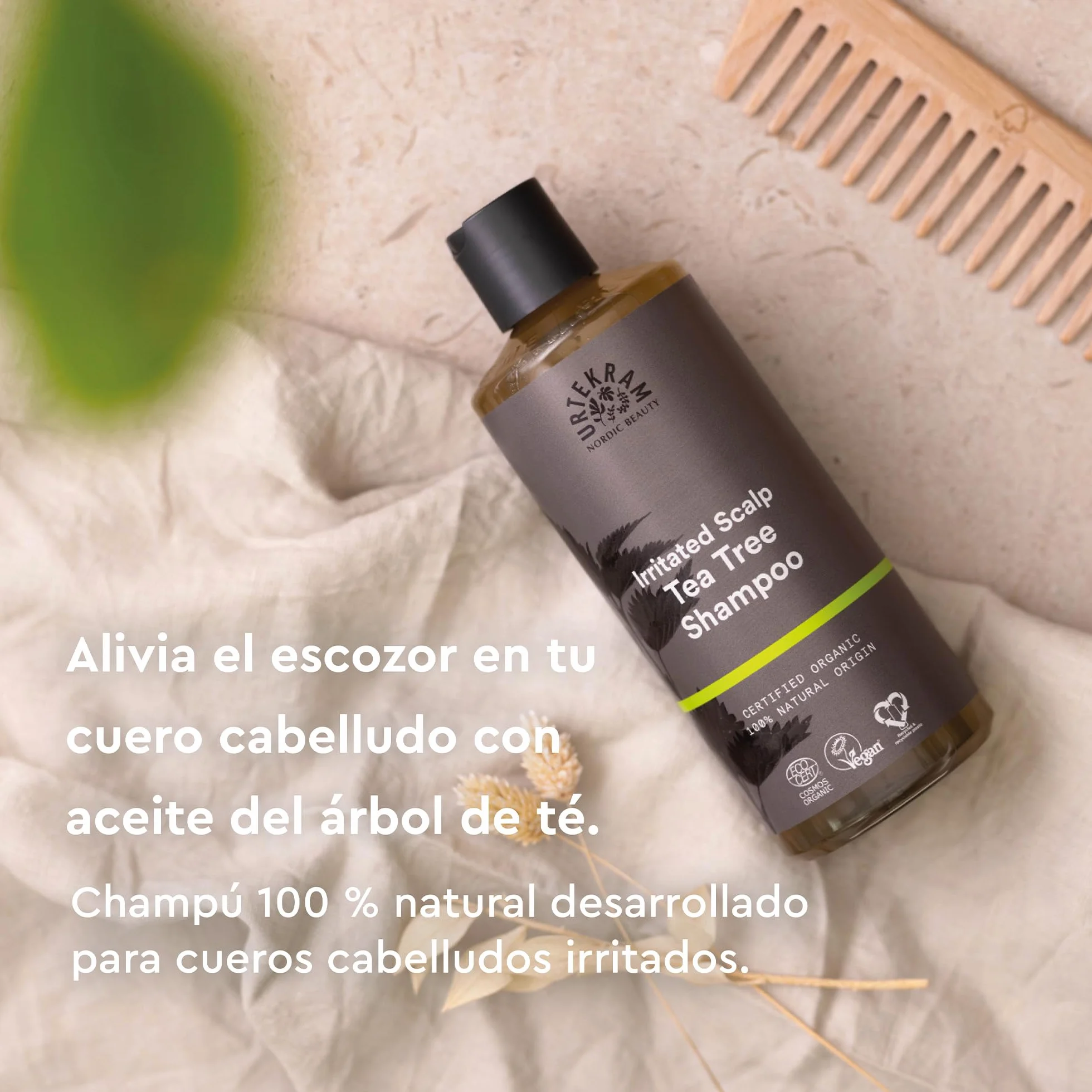 Urtekram Champú de Árbol de Té 500ml Cuidado Calmante Cuero Cabelludo Irritado